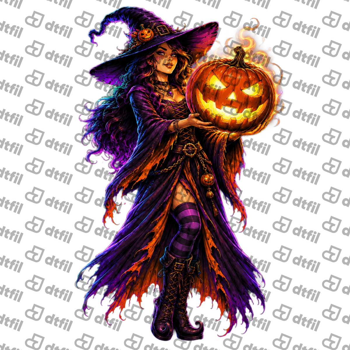 Halloween - Fiery Pumpkin Witch