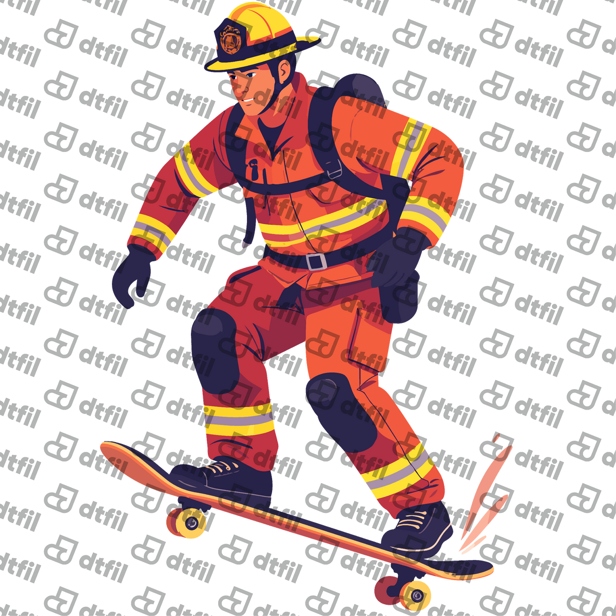 Occupation - Skateboarding Firefighter