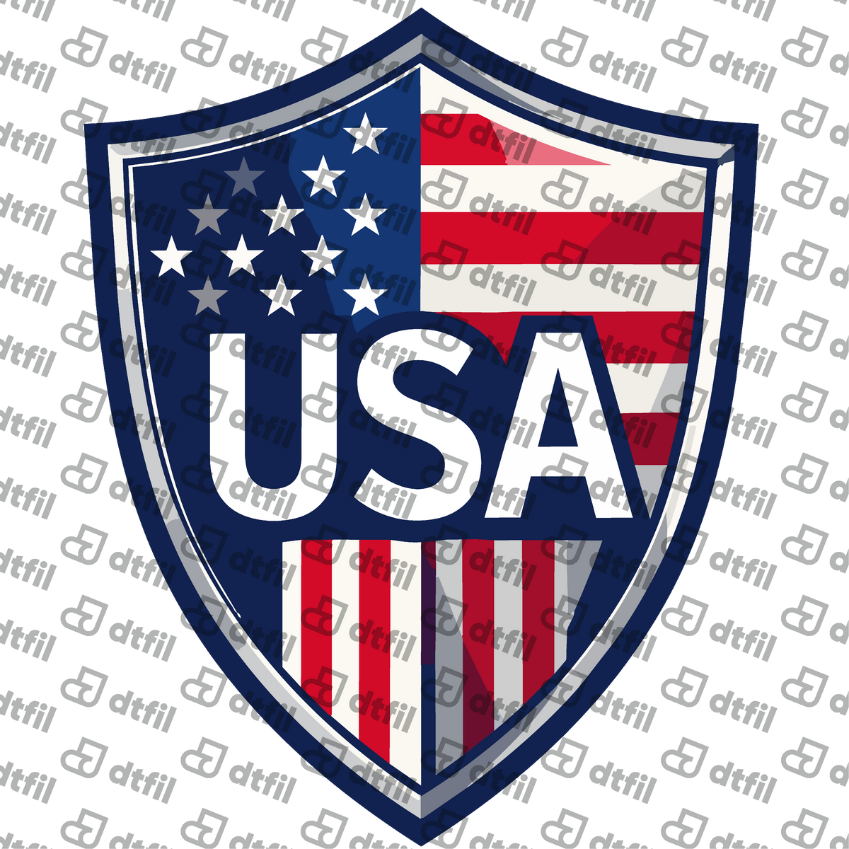 4th of July - USA Flag Crest Shield