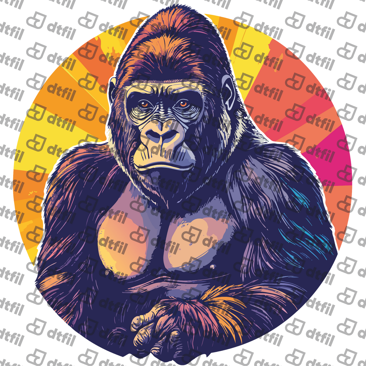 Animals - Pop-Art Sunburst Gorilla