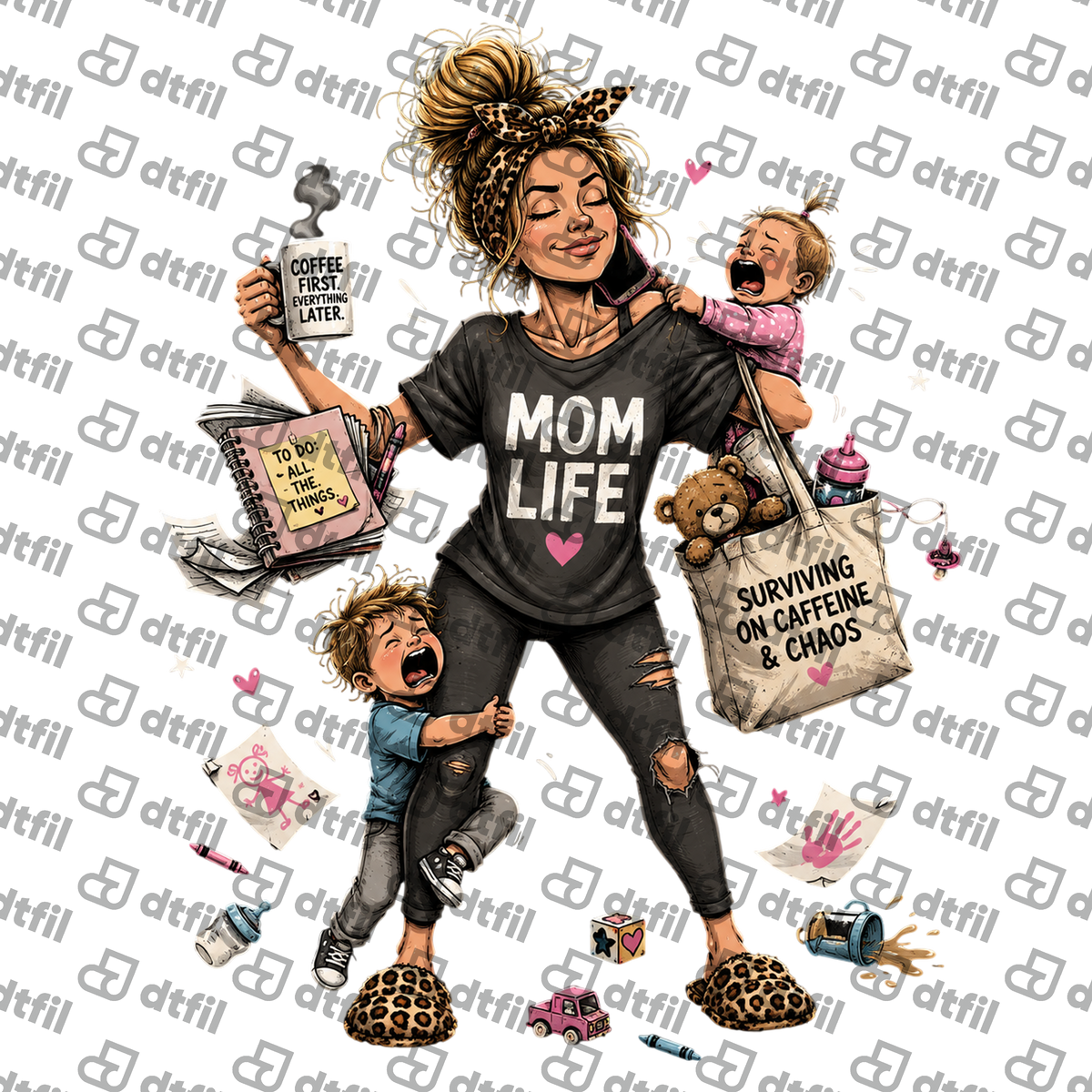 Mother's Day - Mom Life: Caffeine & Chaos