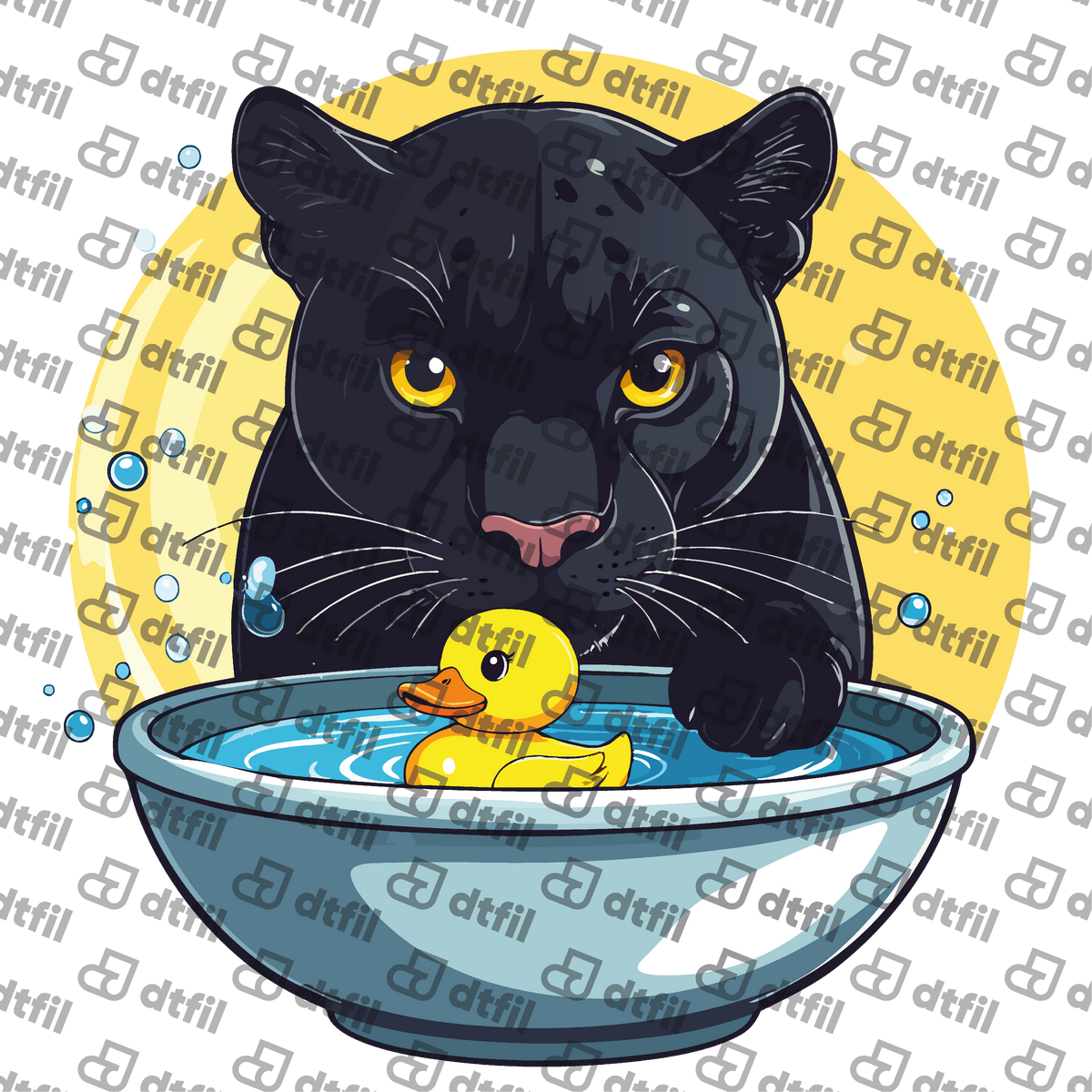Animals - Panther's Bath Time