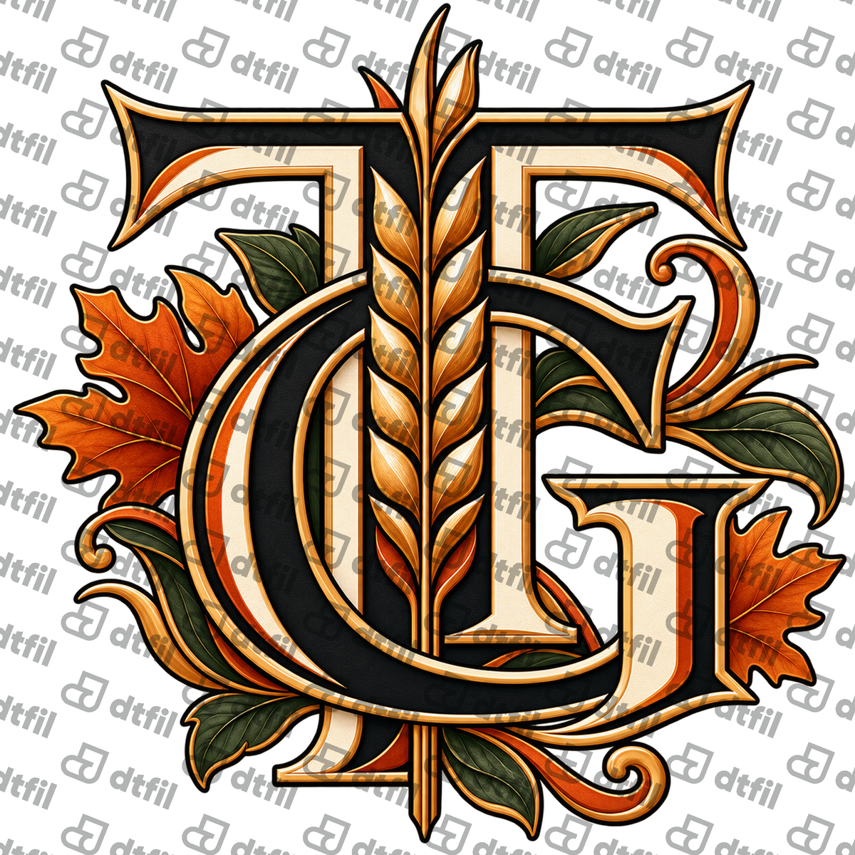 Thanksgiving - Golden Harvest Monogram