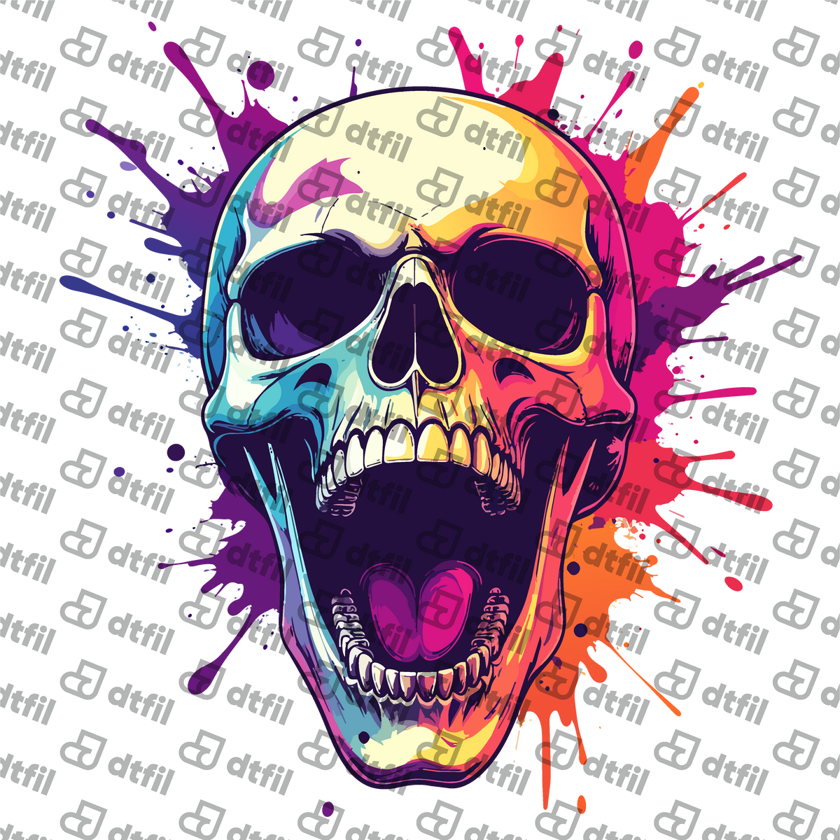 Warriors & Legends - Neon Scream Skull