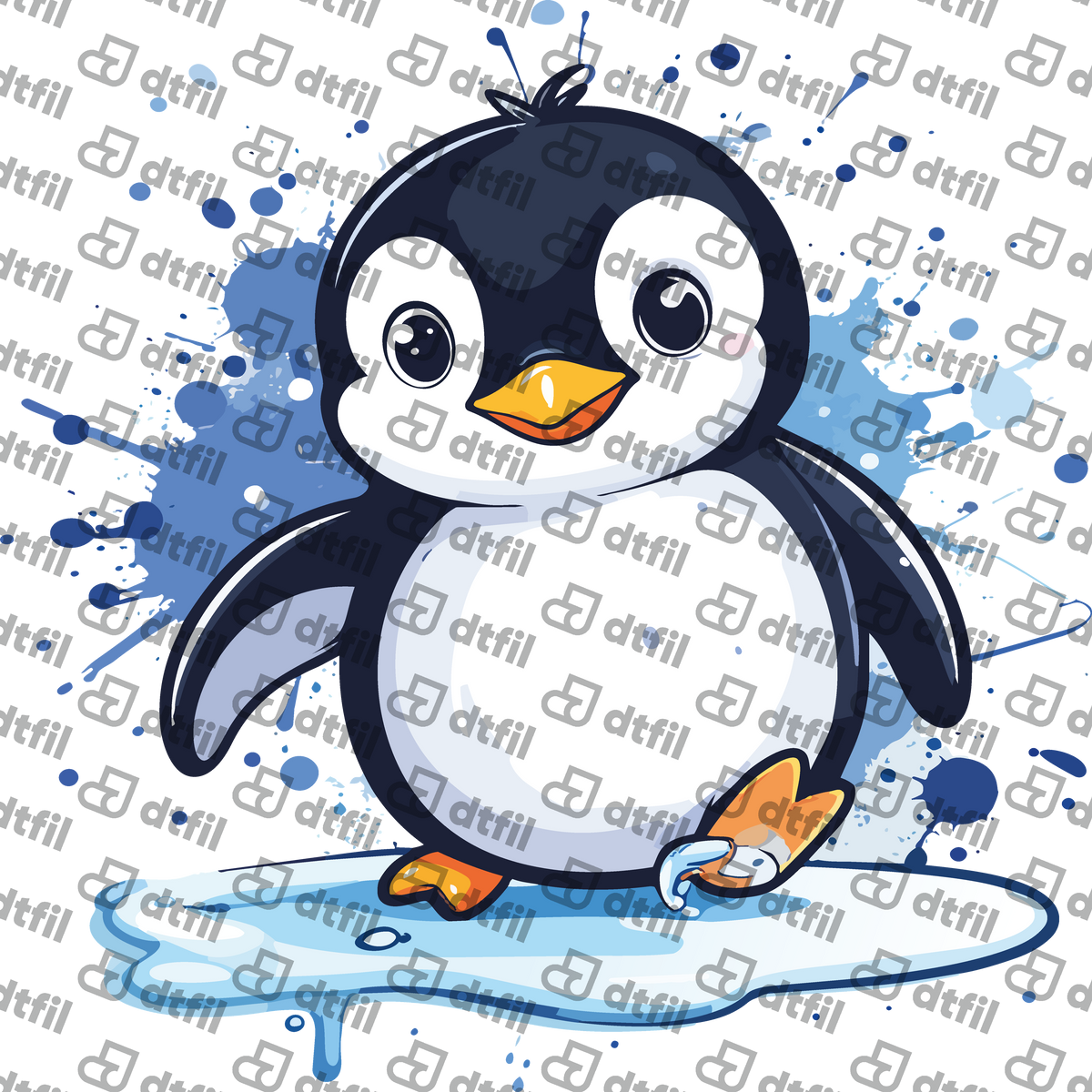Animals - Playful Splash Baby Penguin