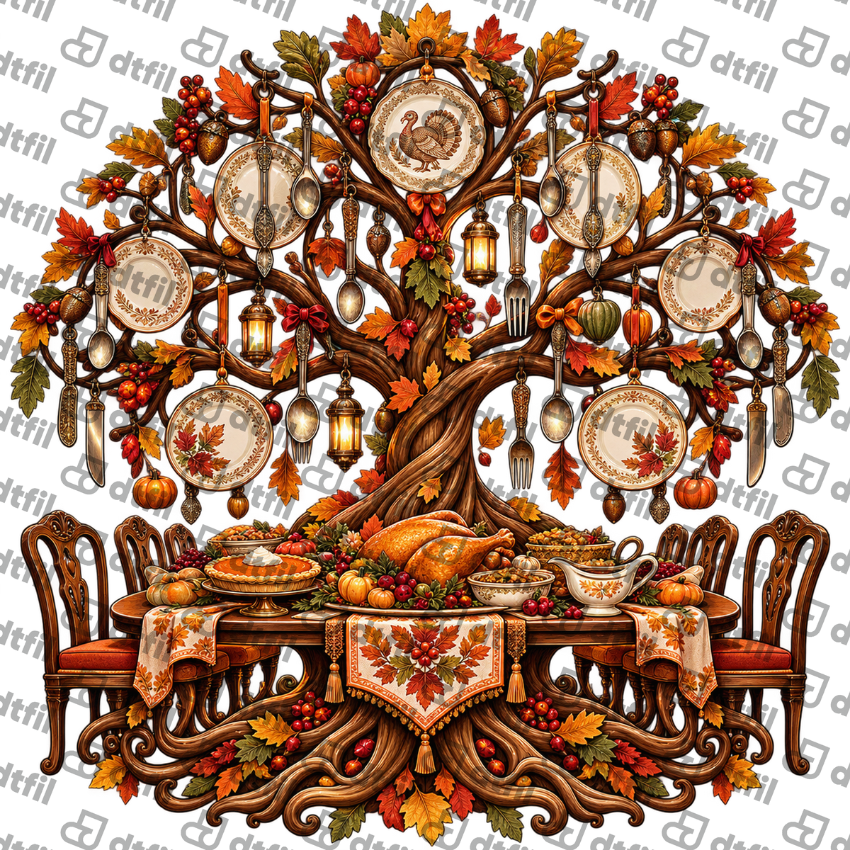 Thanksgiving - Enchanted Harvest Feast Tree