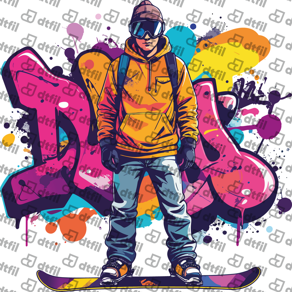 Winter Olympics - Graffiti Street Style Snowboarder