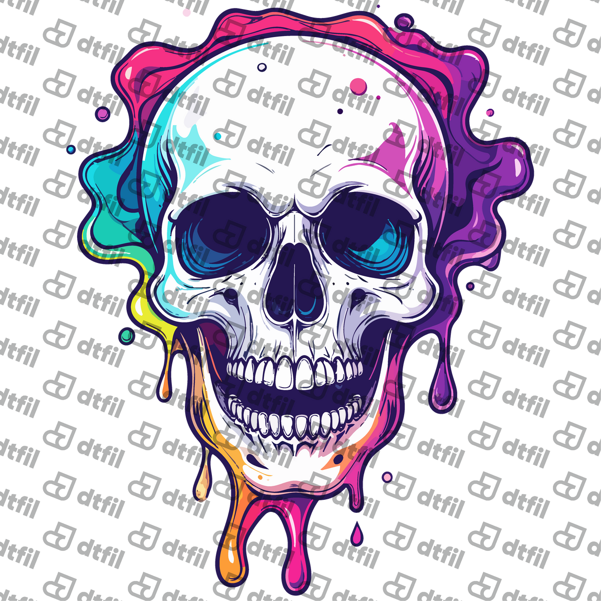 Warriors & Legends - Neon Drip Skull