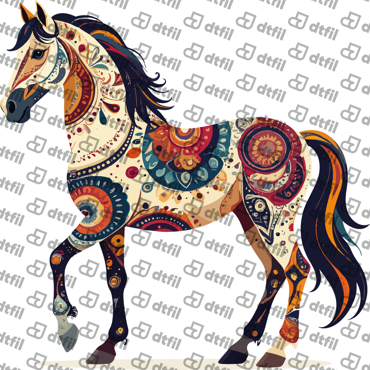 Animals - Bohemian Mosaic Horse