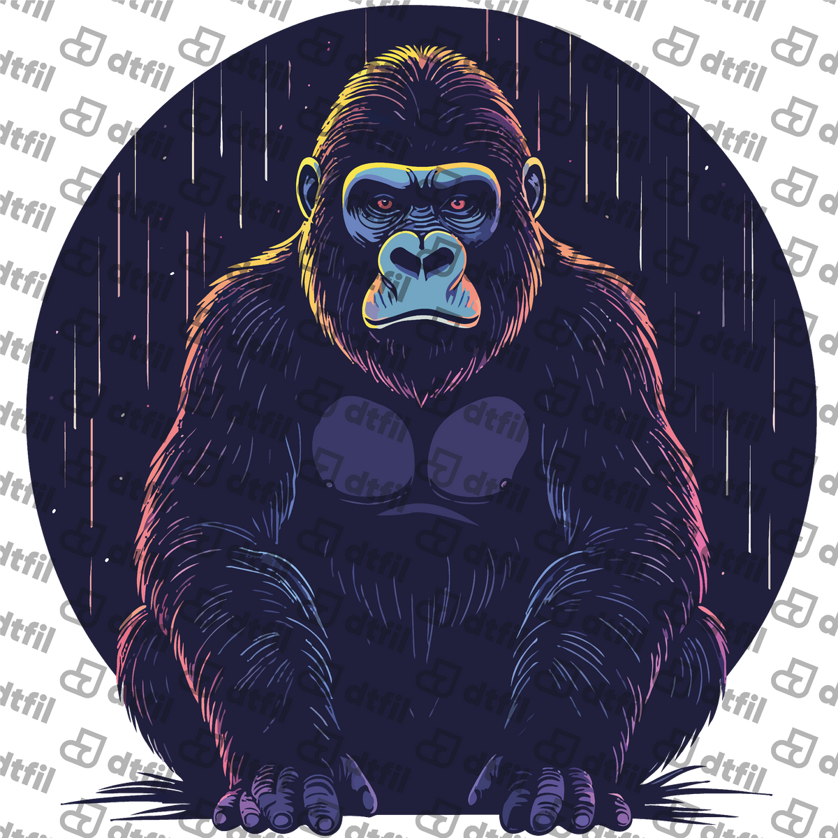 Animals - Synthwave Rain Gorilla