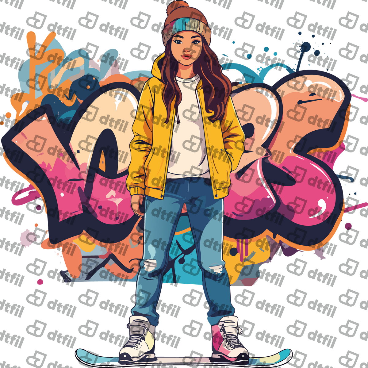 Winter Olympics - Urban Snowboard Graffiti Queen