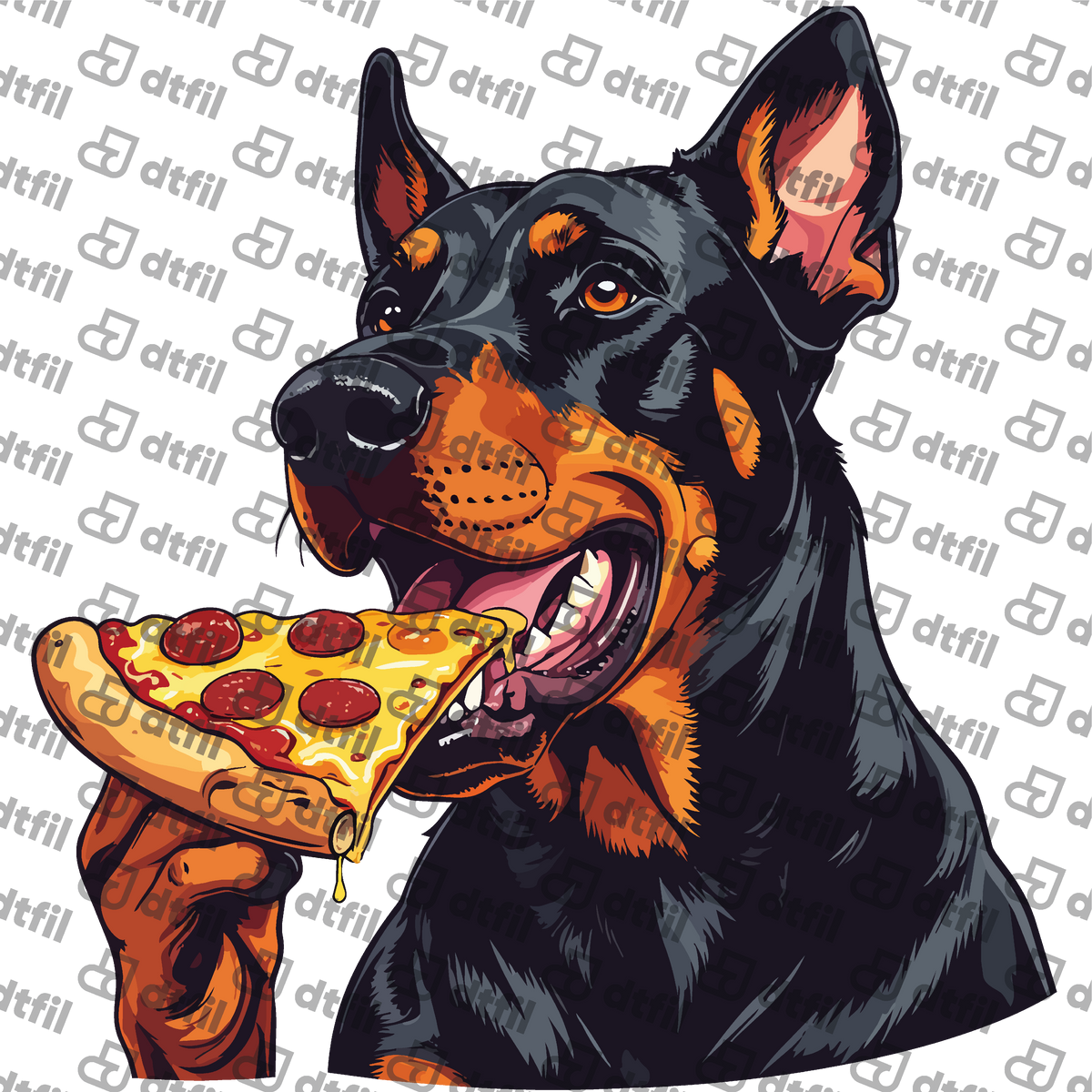 Animals - Pizza Loving Doberman