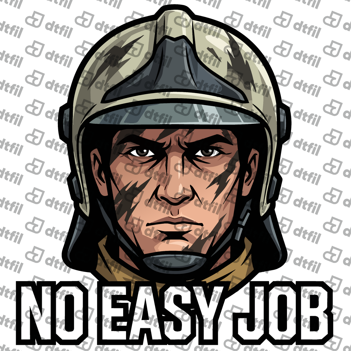 Occupation - "No Easy Job" Firefighter Portrait