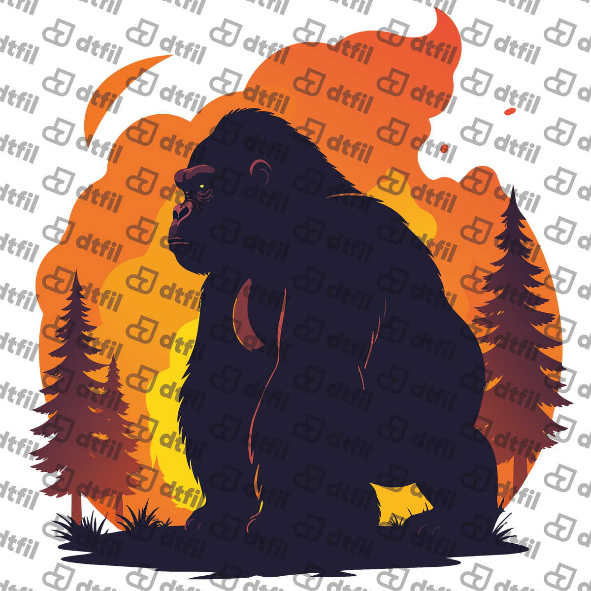 Animals - Fiery Sunset Gorilla