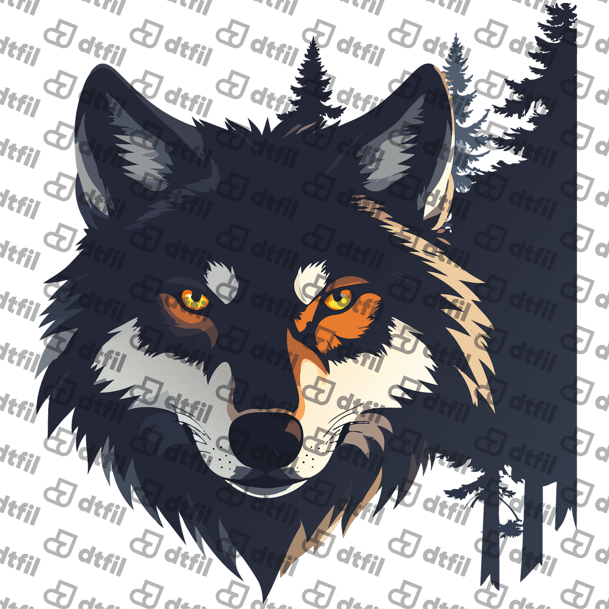 Animals - Shadow Forest Wolf Portrait
