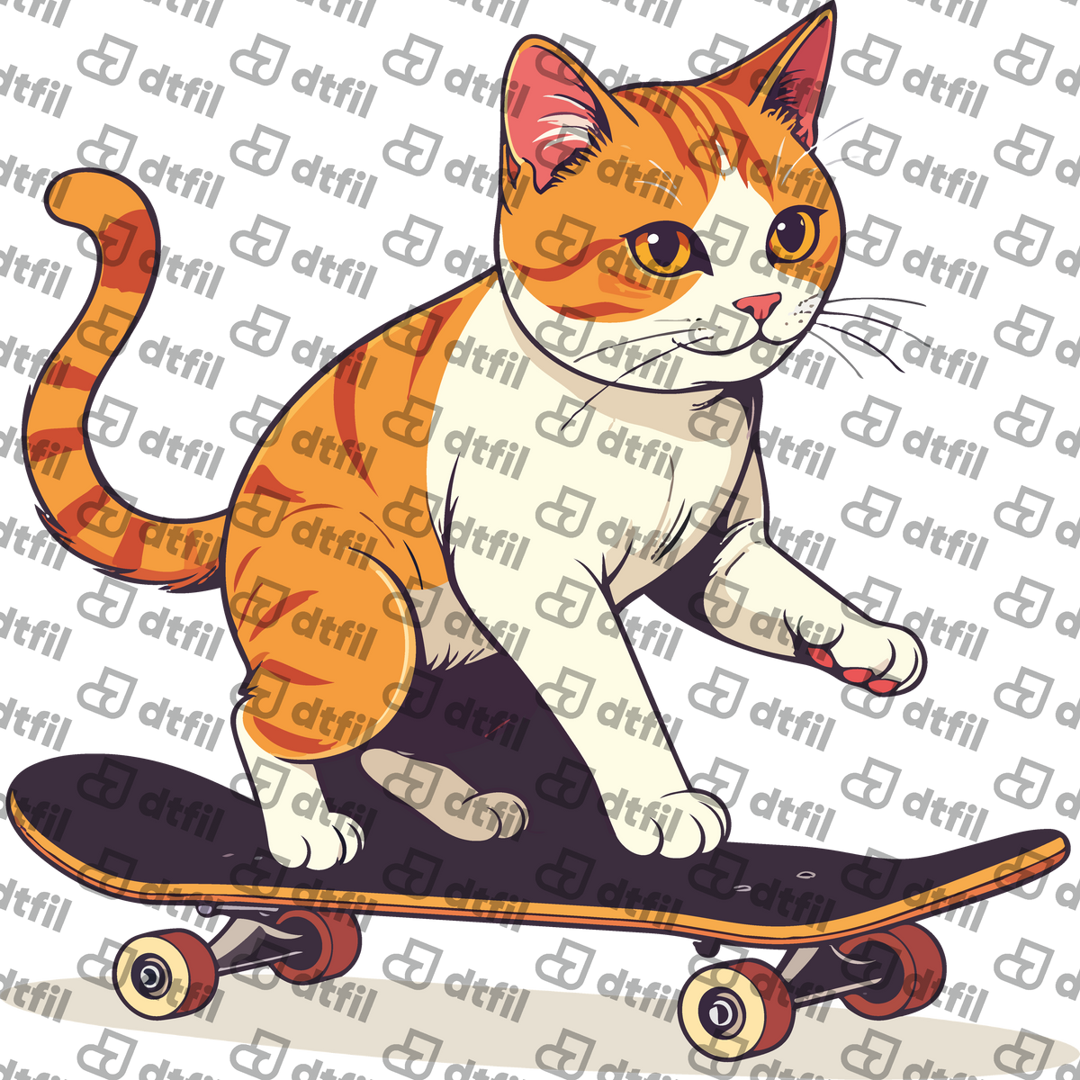 Animals - Skateboarding Tabby Cat