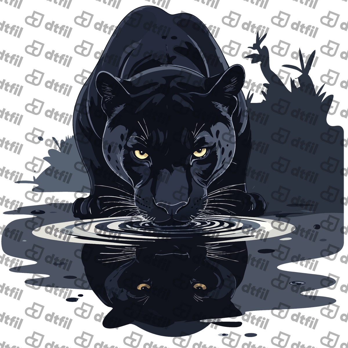 Animals - Midnight Panther Reflection