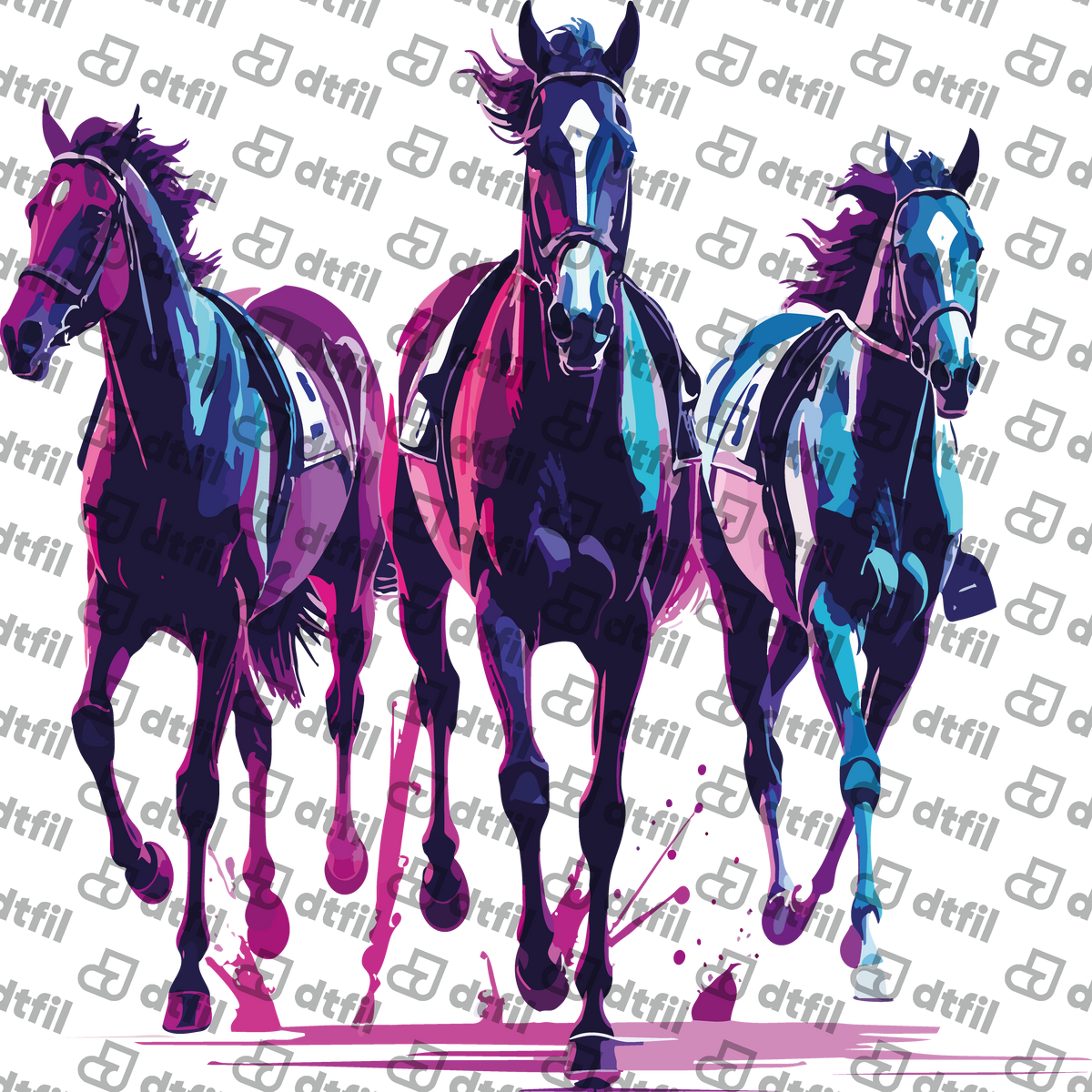 Animals - Neon Galloping Horse Trio