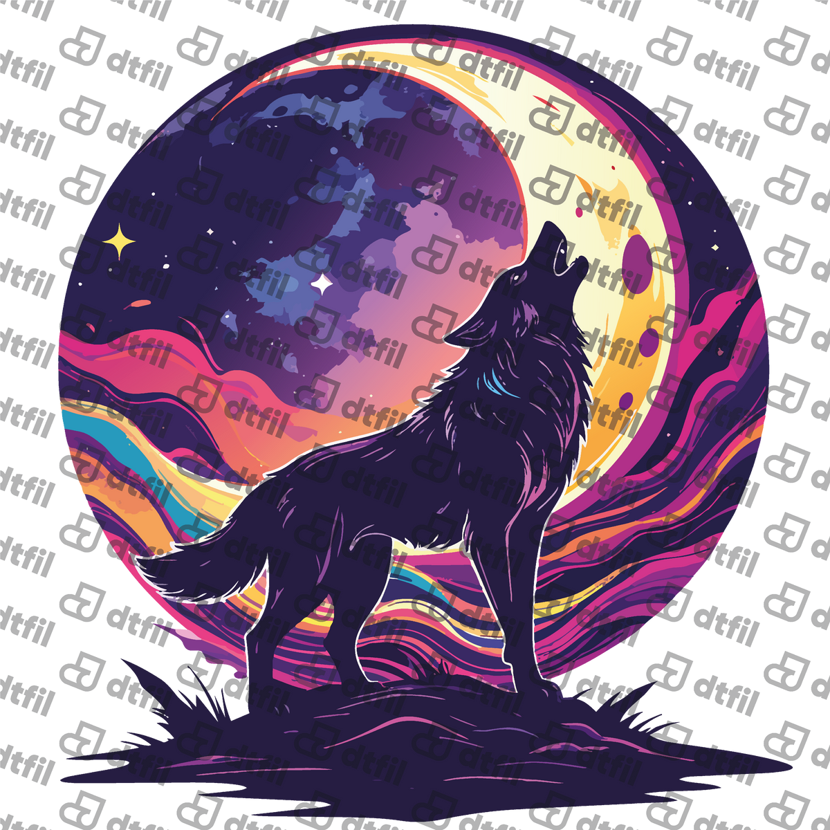 Animals - Neon Moon Howling Wolf