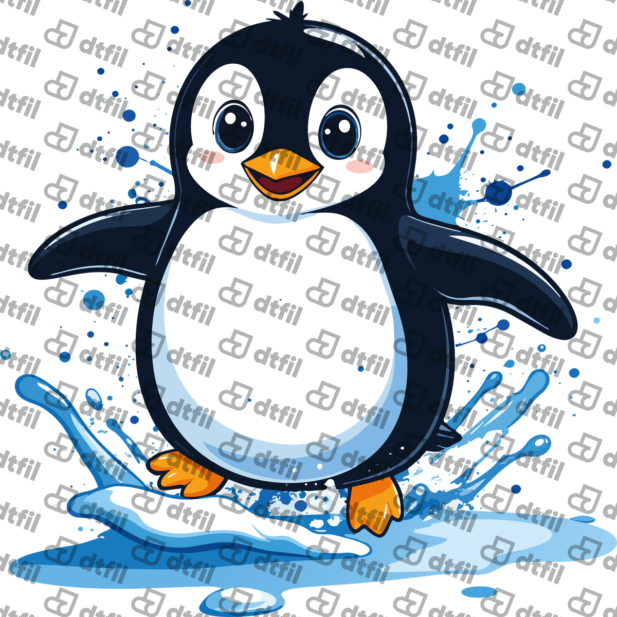 Animals - Splashing Baby Penguin