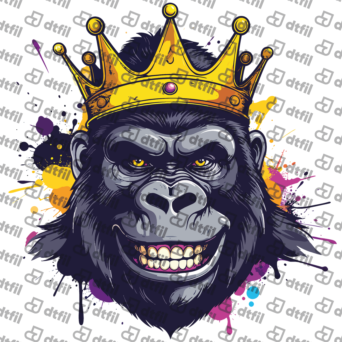 Animals - Pop Art Crowned Gorilla