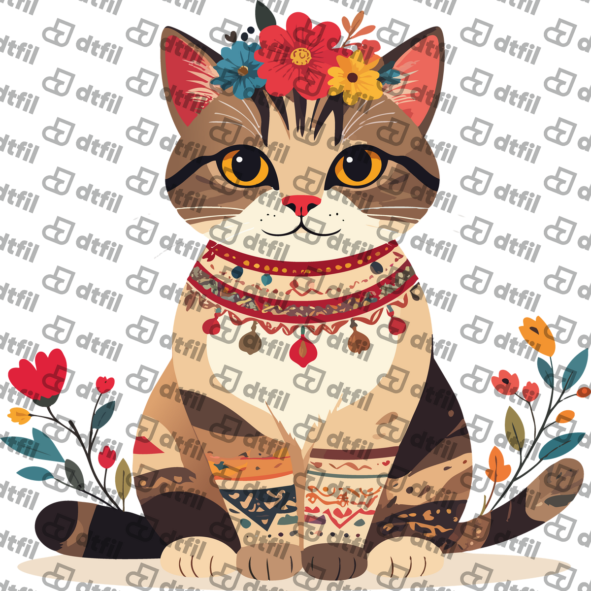 Animals - Floral Boho Cat