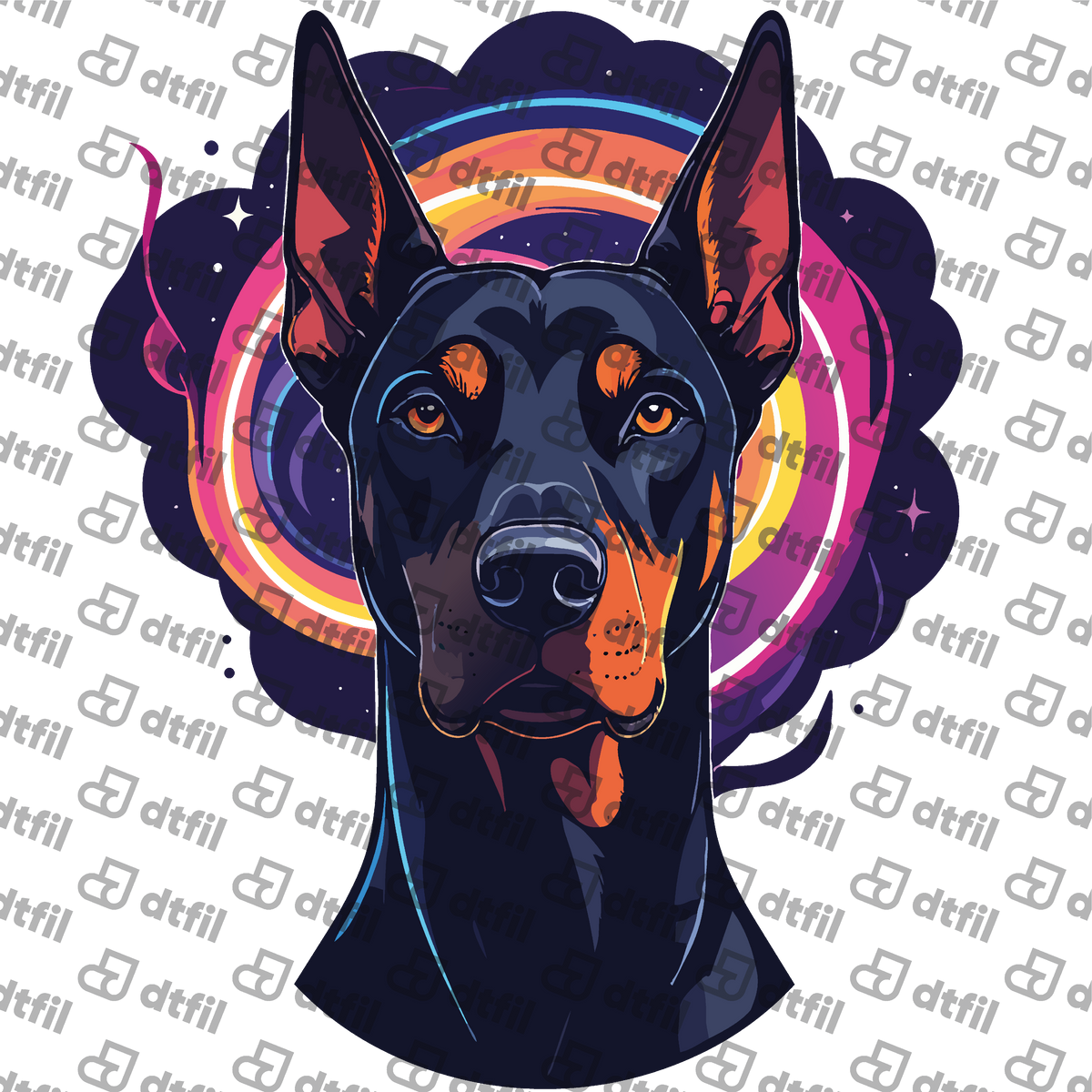 Animals - Cosmic Swirl Doberman