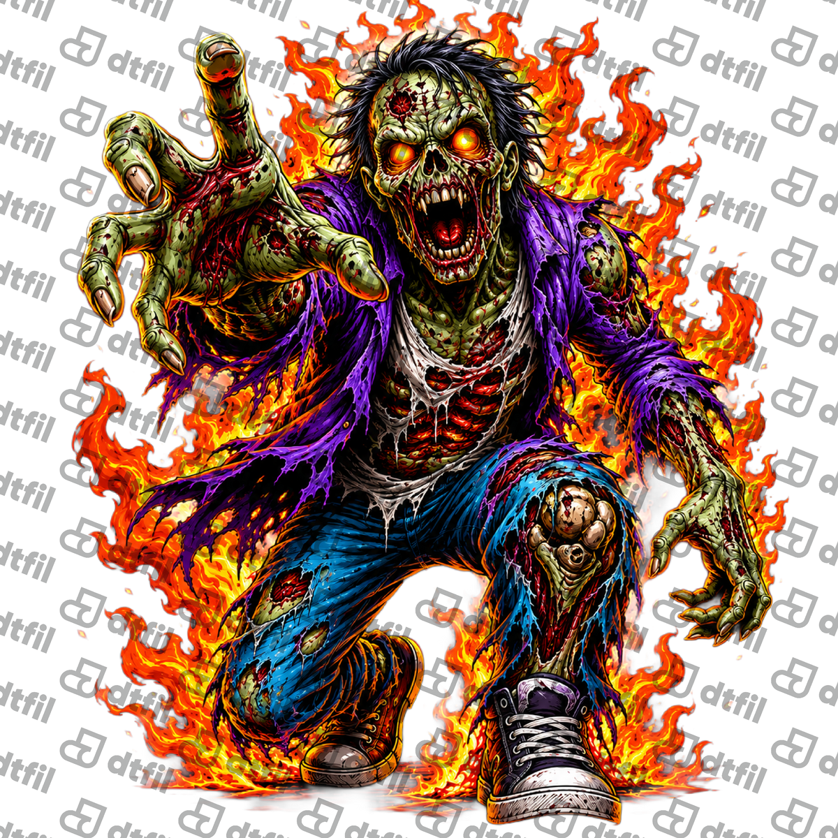 Halloween - Flaming Zombie