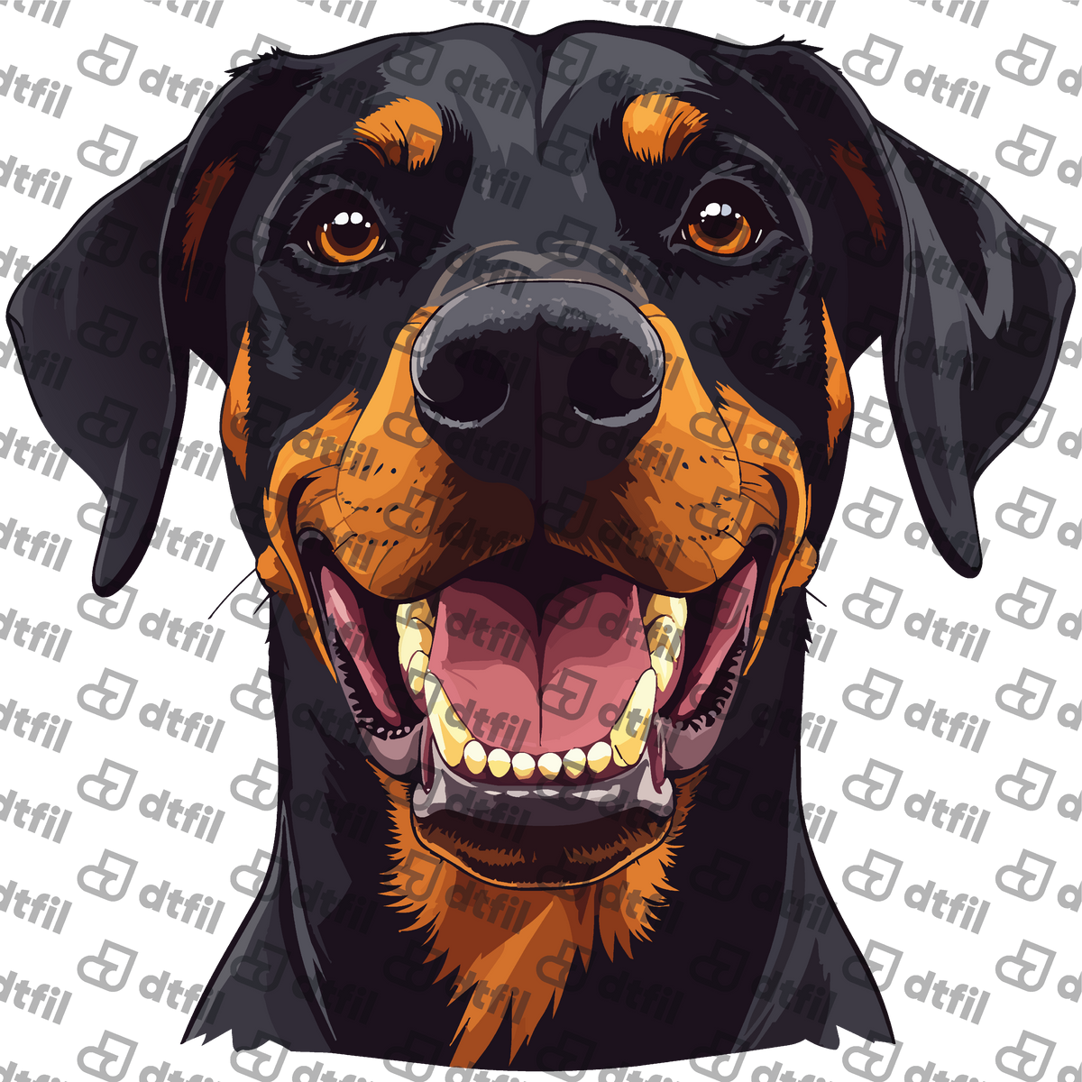 Animals - Happy Rottweiler Portrait