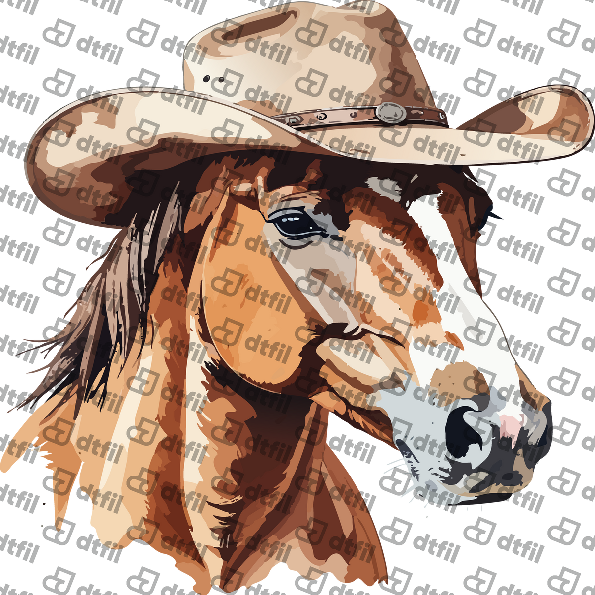 Animals - Cowboy Hat Horse Portrait
