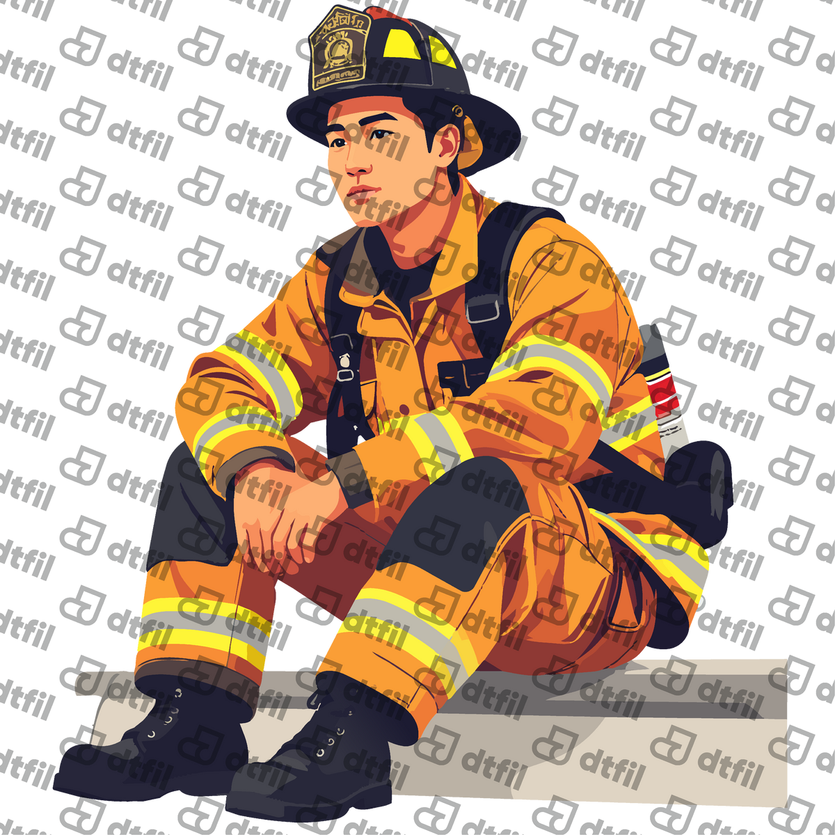 Occupation - Resting Hero Firefighter