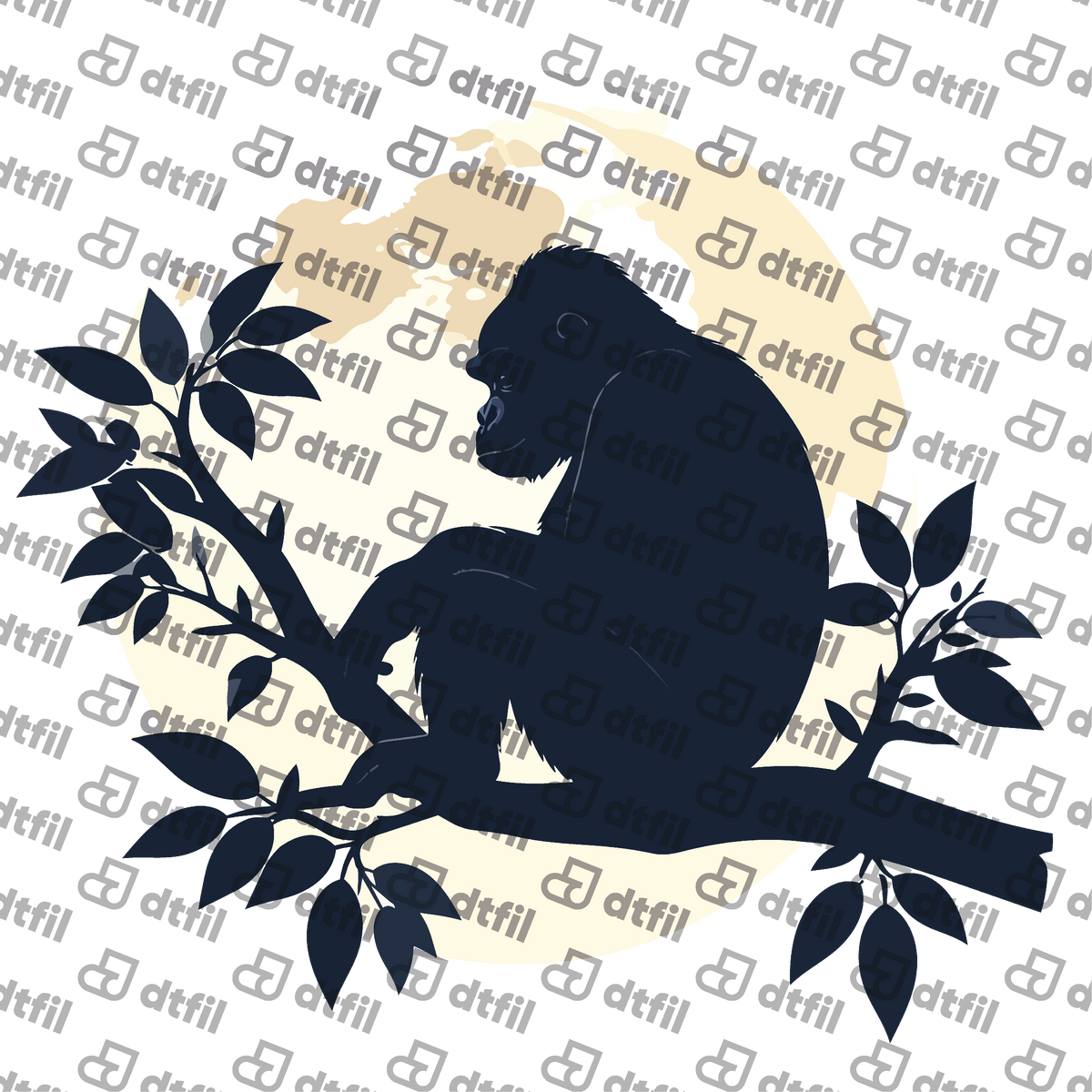 Animals - Moonlit Gorilla Silhouette