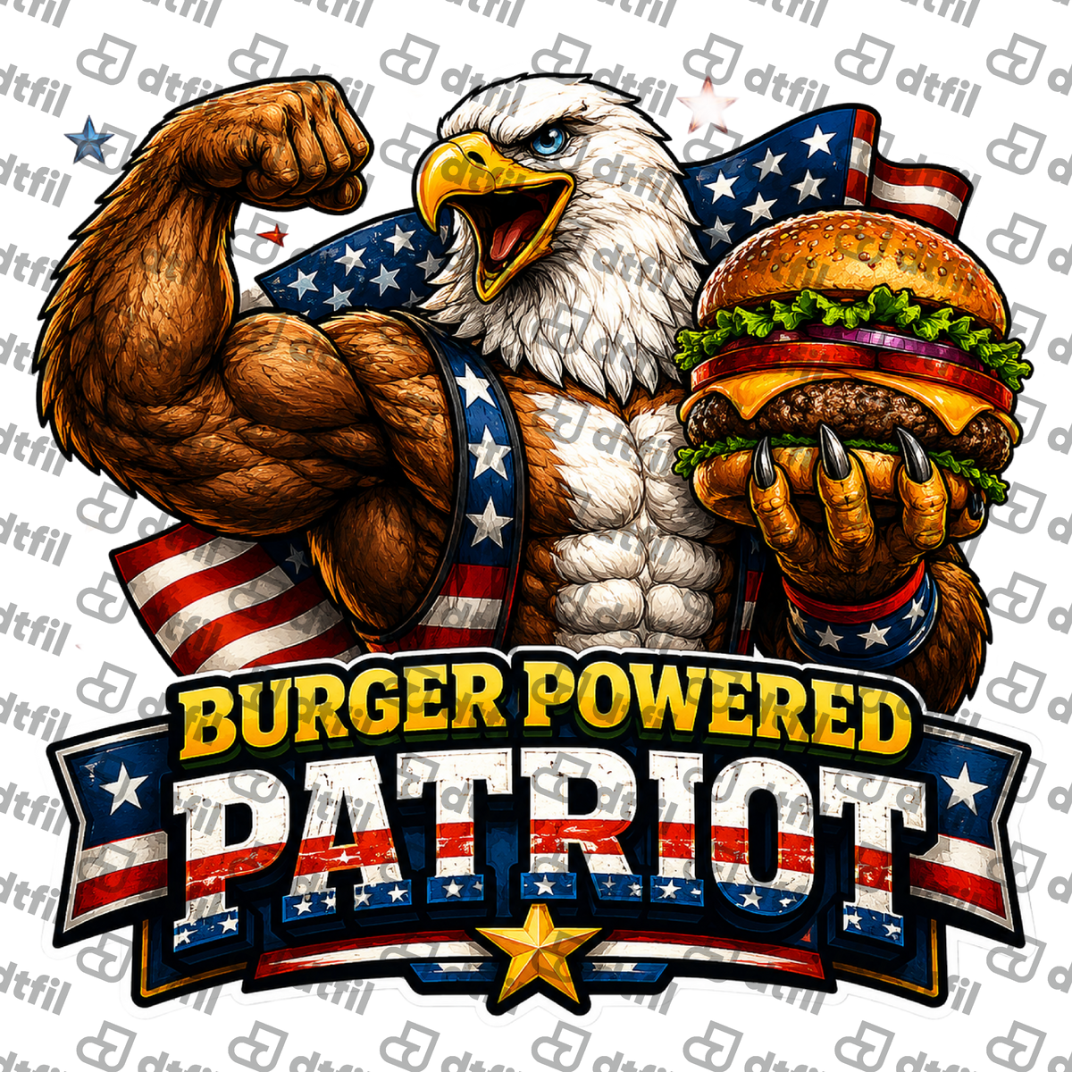 4th of July - Burger Powered Patriot Eagle