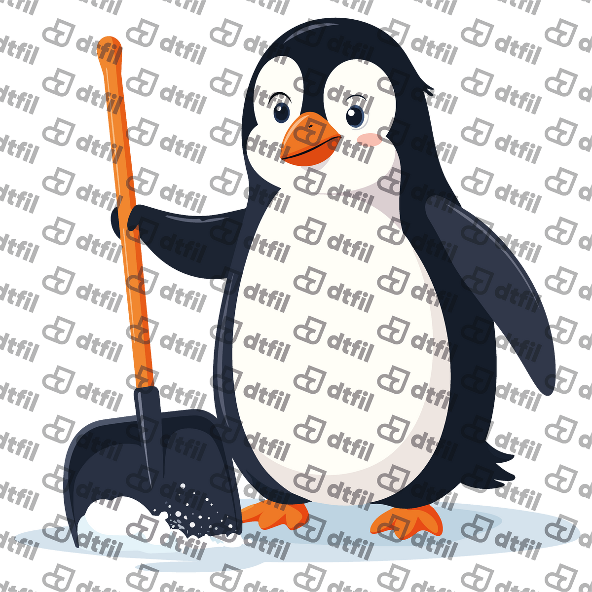 Animals - Shoveling Snow Penguin