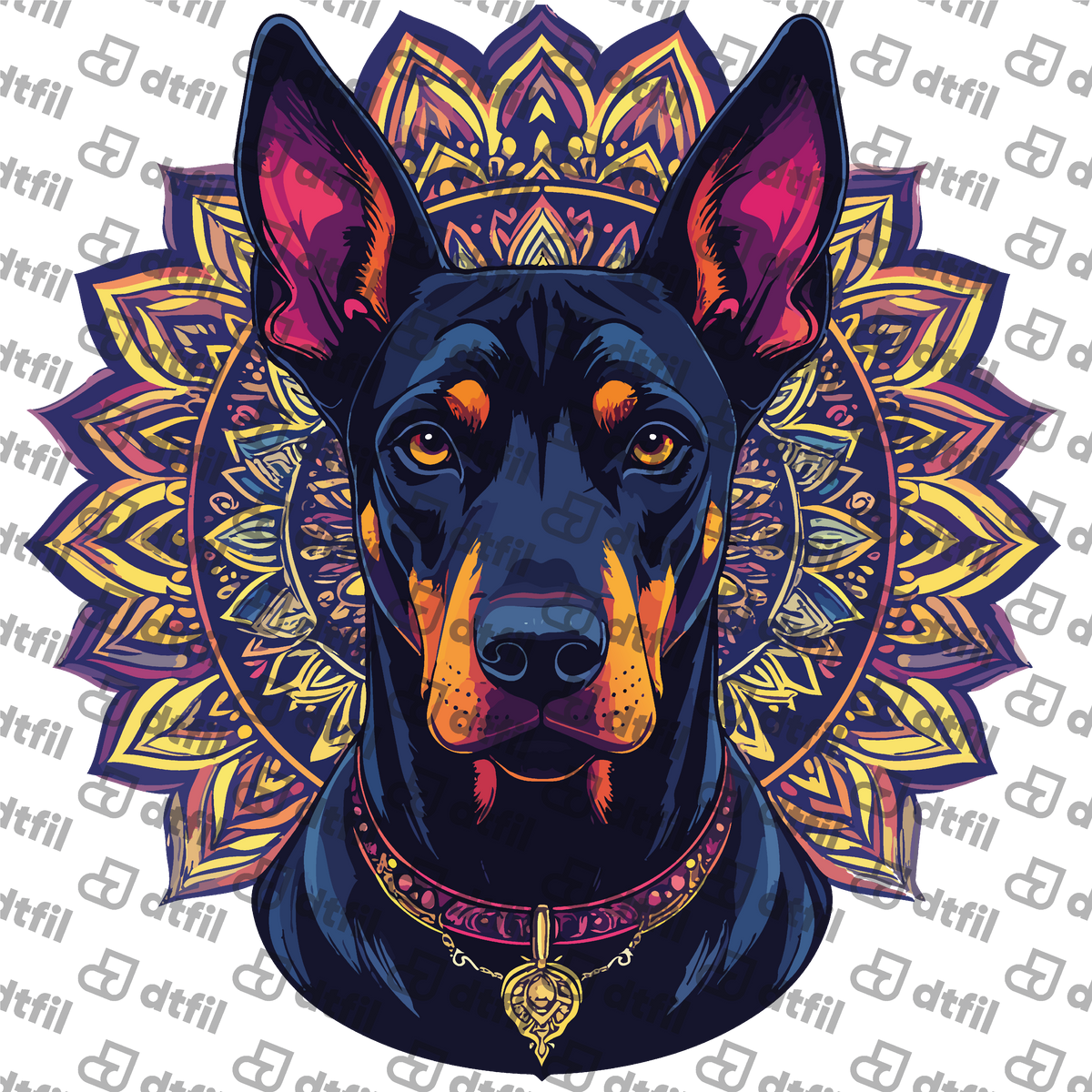 Animals - Mystic Doberman Mandala