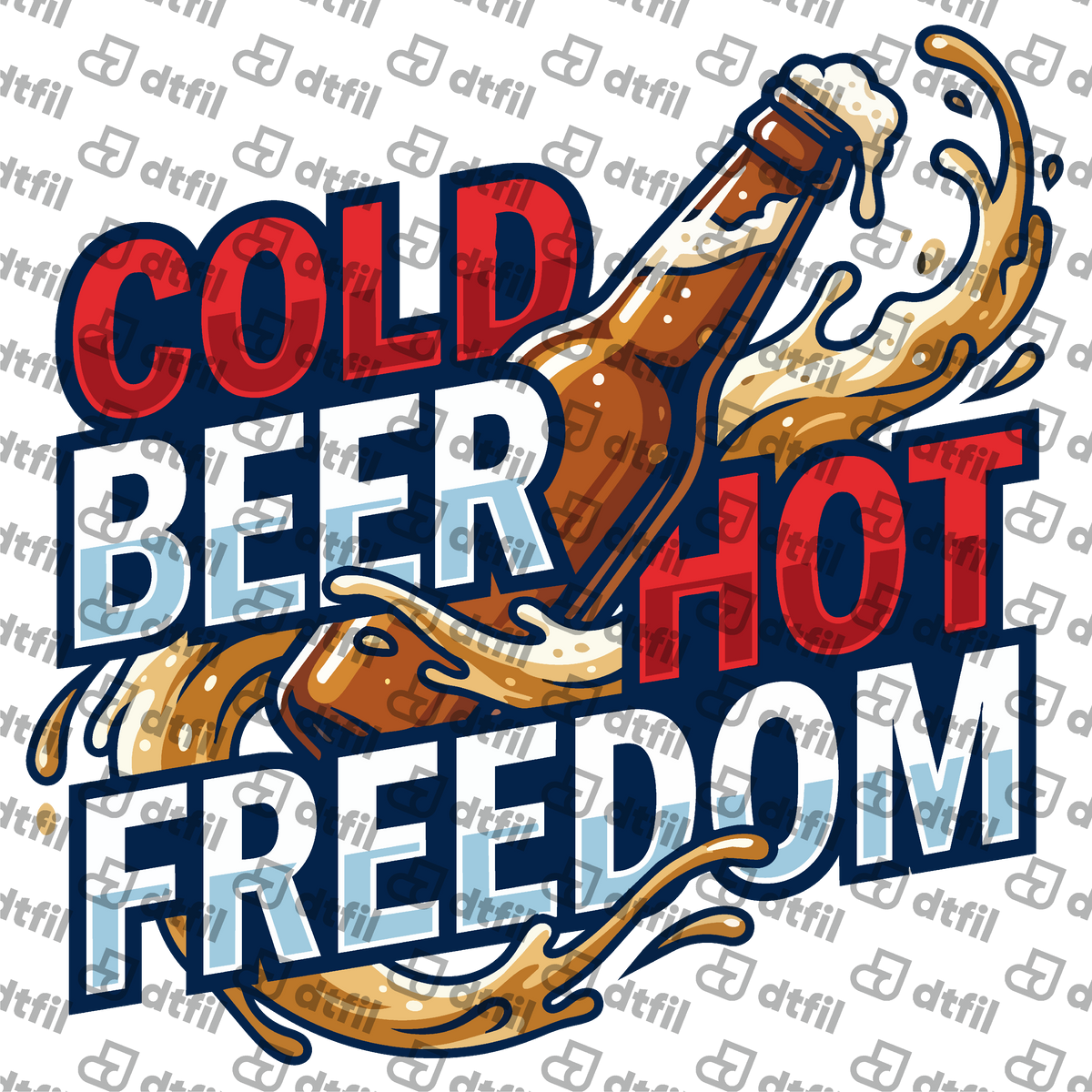 4th of July - Cold Beer Hot Freedom