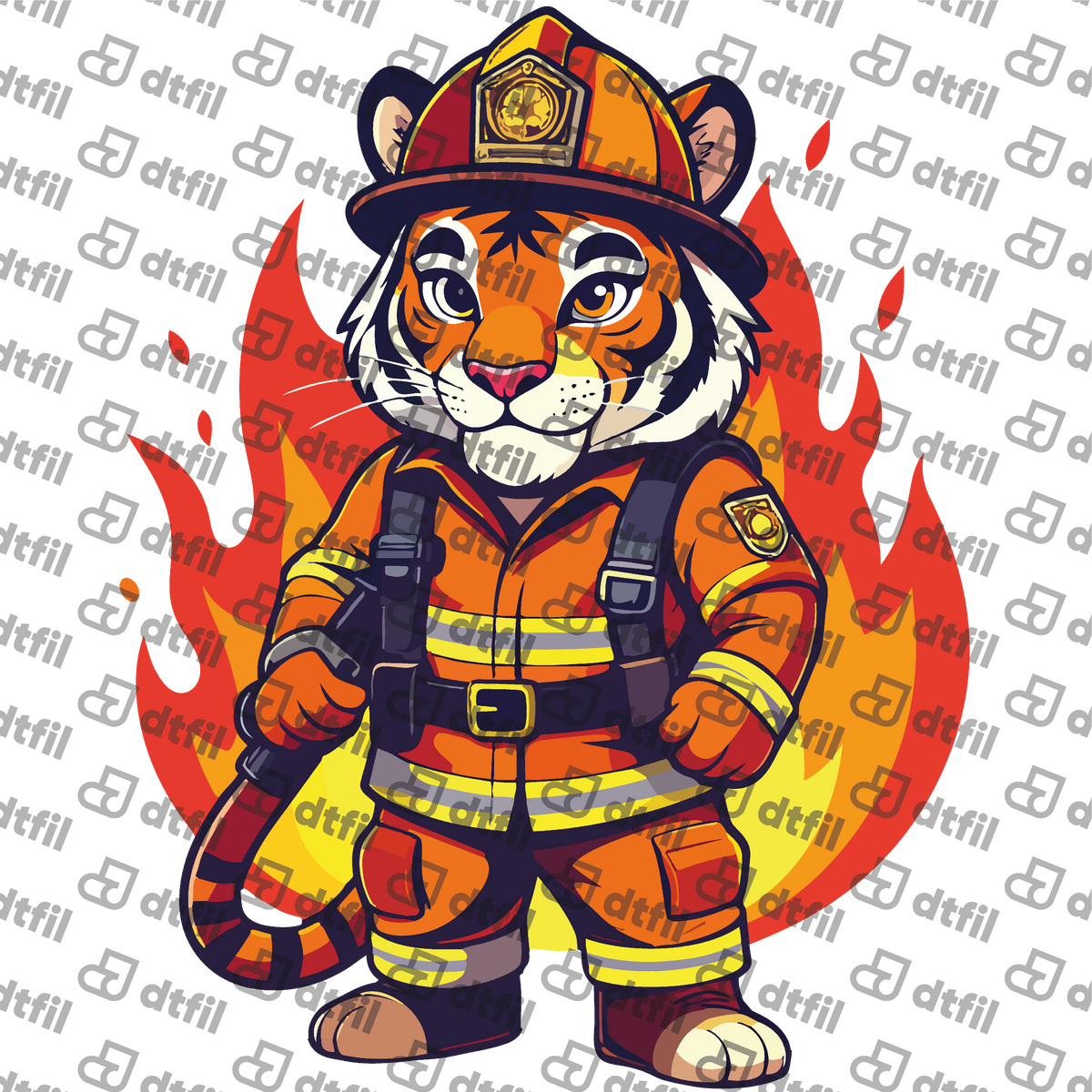 Animals - Brave Firefighter Tiger