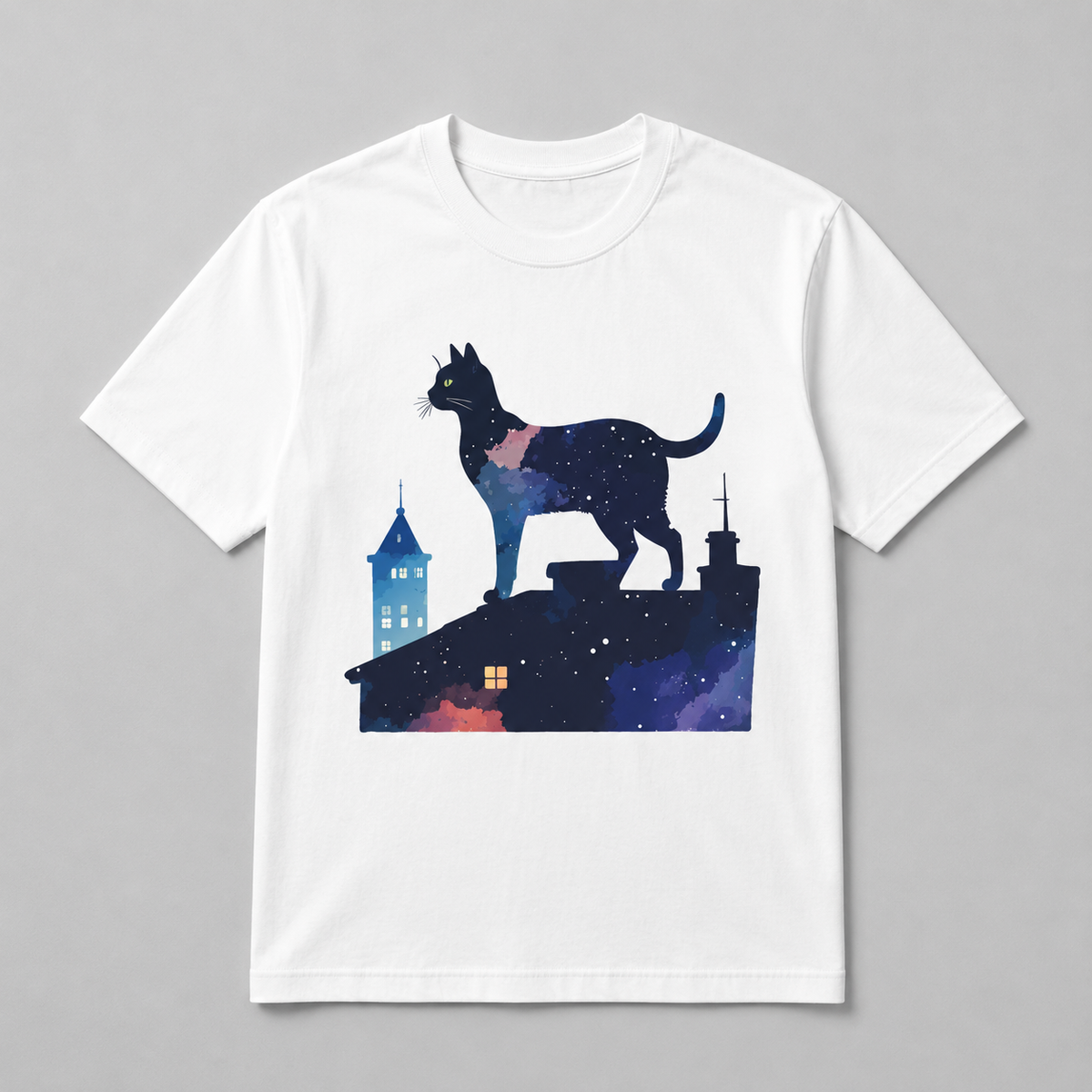 Animals - Starlit Rooftop Cat