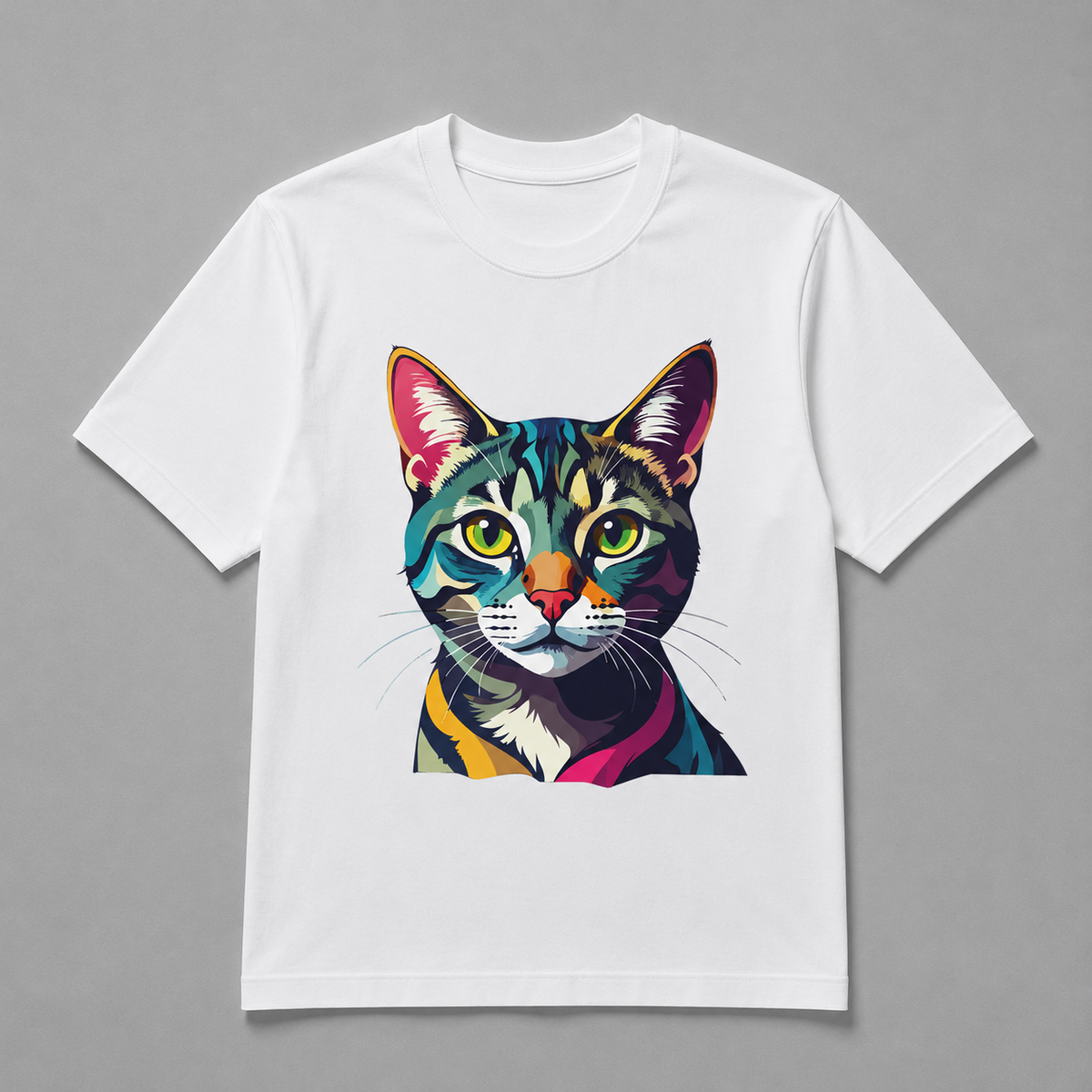 Animals - Vibrant Mosaic Cat Portrait
