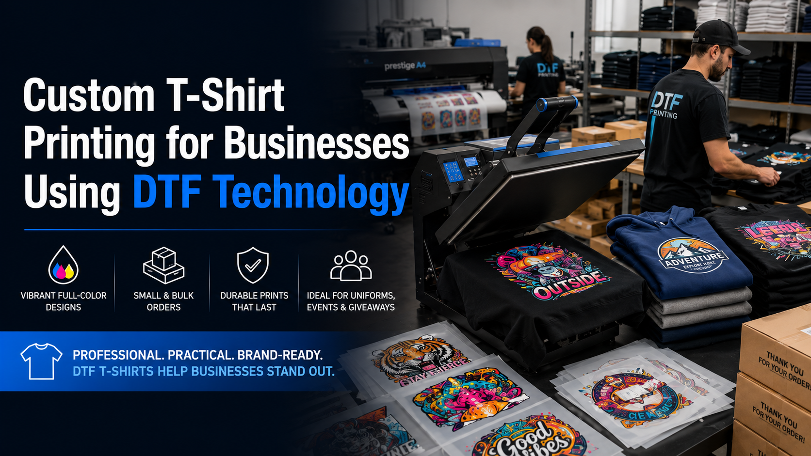 Custom T-Shirt Printing for Businesses Using DTF Technology 