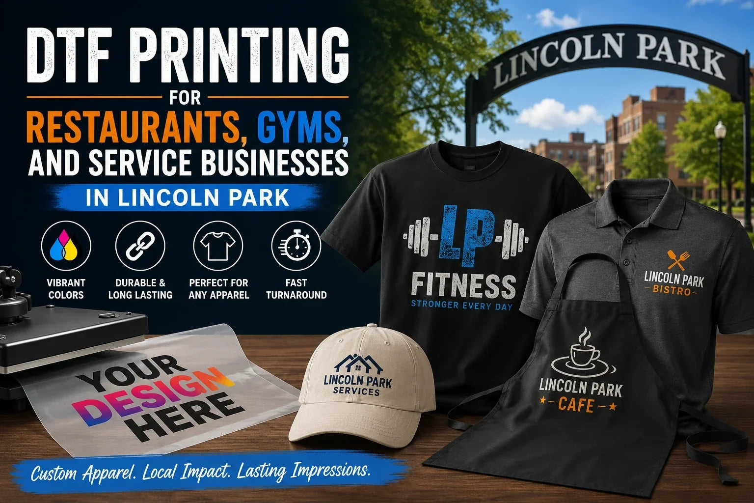 DTF Printing for Restaurants, Gyms, and Service Businesses in Lincoln Park