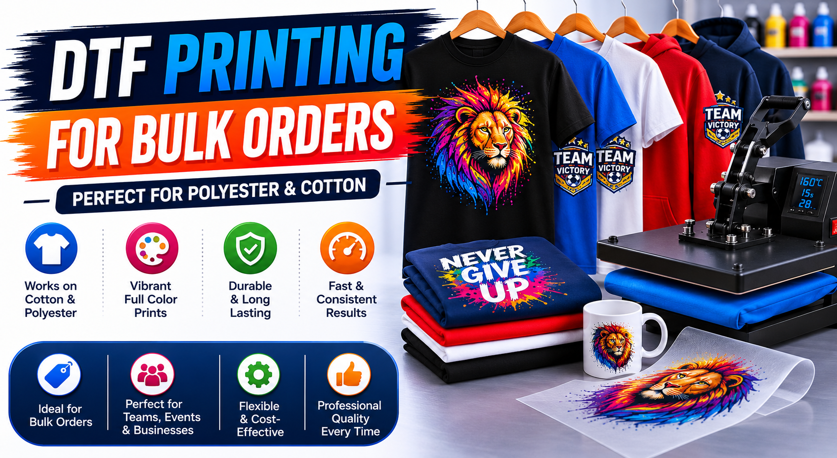 DTF Printing for Bulk Orders on Cotton and Polyester Apparel