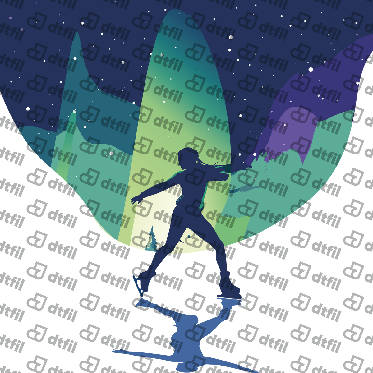Winter Olympics - Midnight Aurora Figure Skater