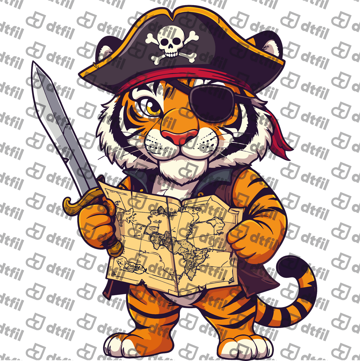 Animals - Treasure Map Pirate Tiger