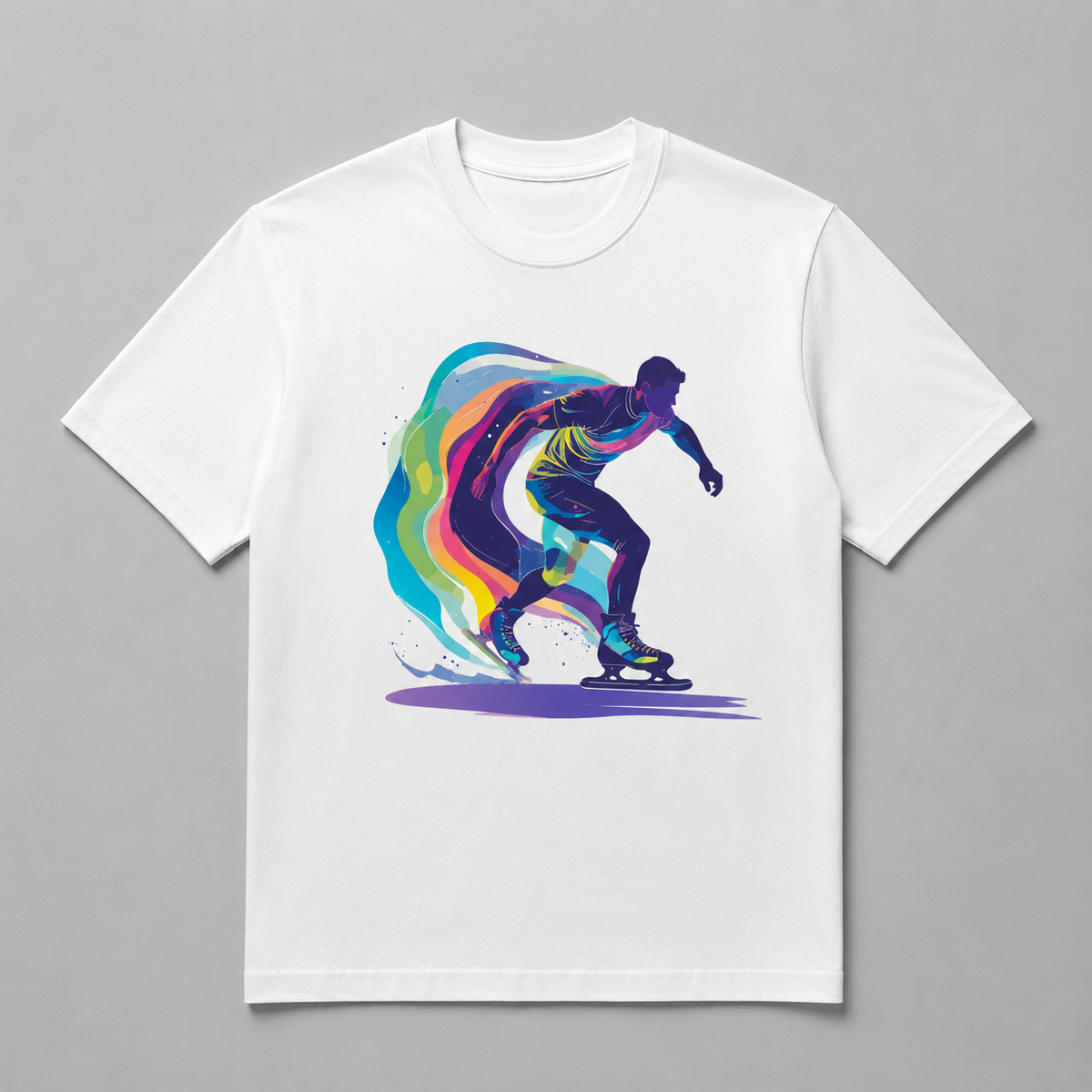 Winter Olympics - Dynamic Rainbow Ice Skater