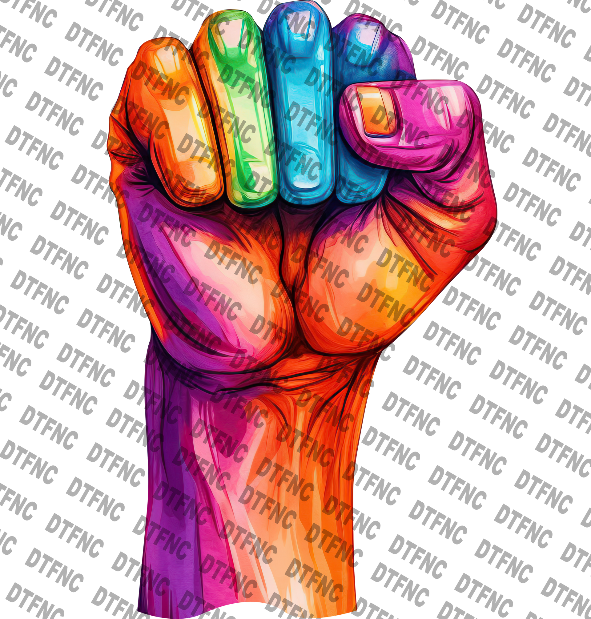 Pride Fist - Vibrant LGBTQ DTF Transfers for Custom Pride Apparel