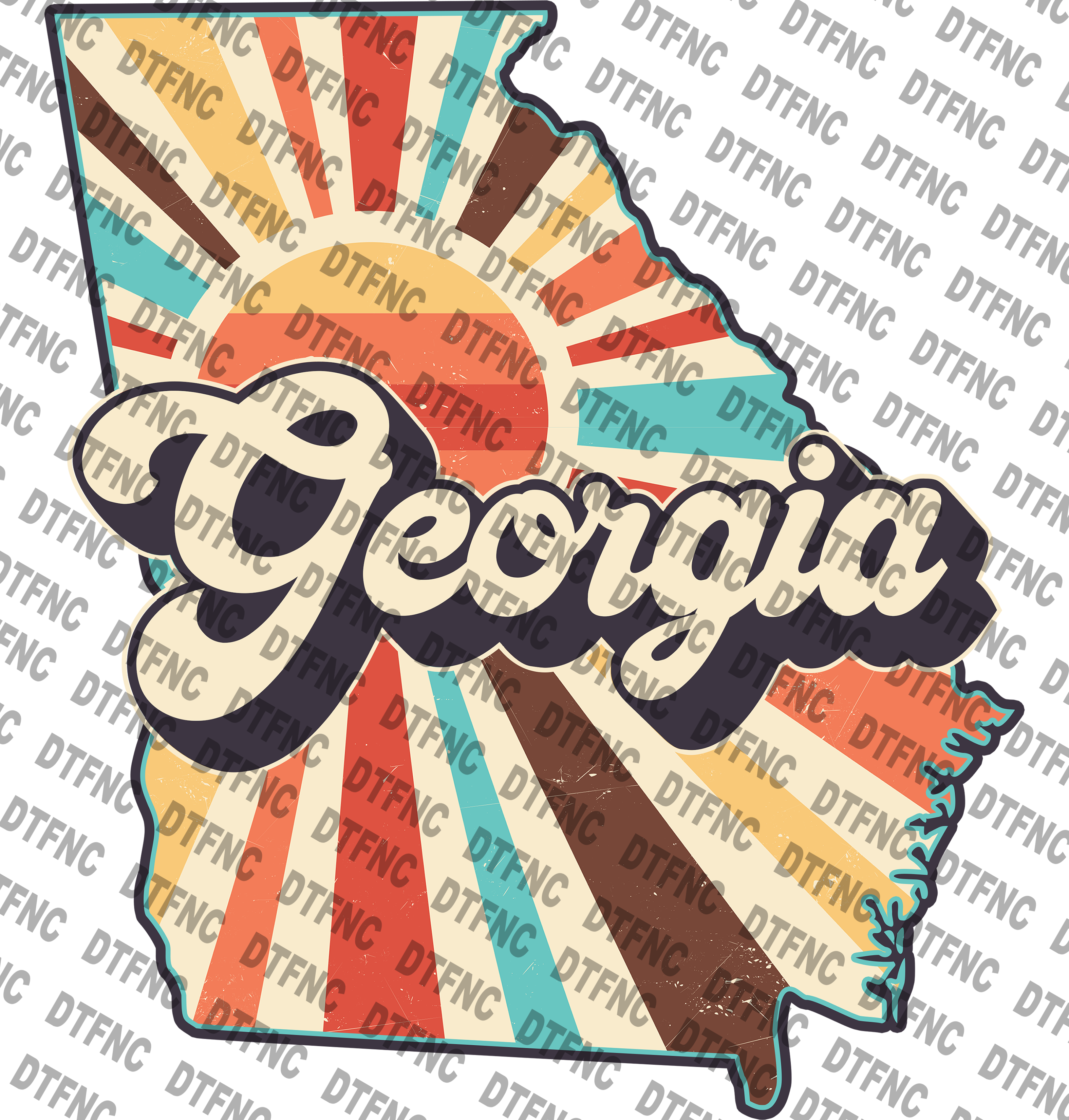 Georgia - Nostalgic Retro State DTF Transfers for Custom Apparel