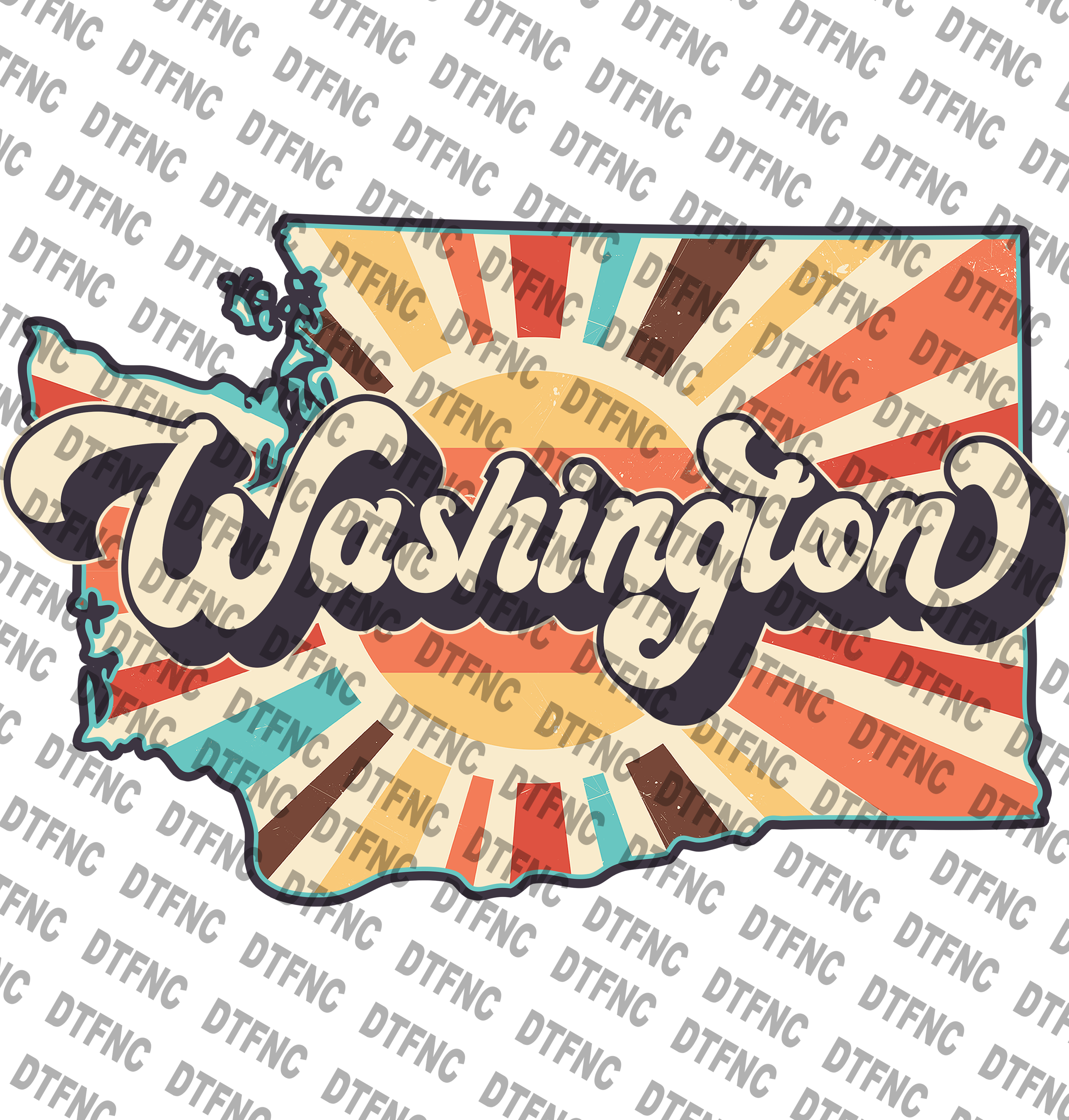 Washington - Nostalgic Retro State DTF Transfers for Custom Apparel