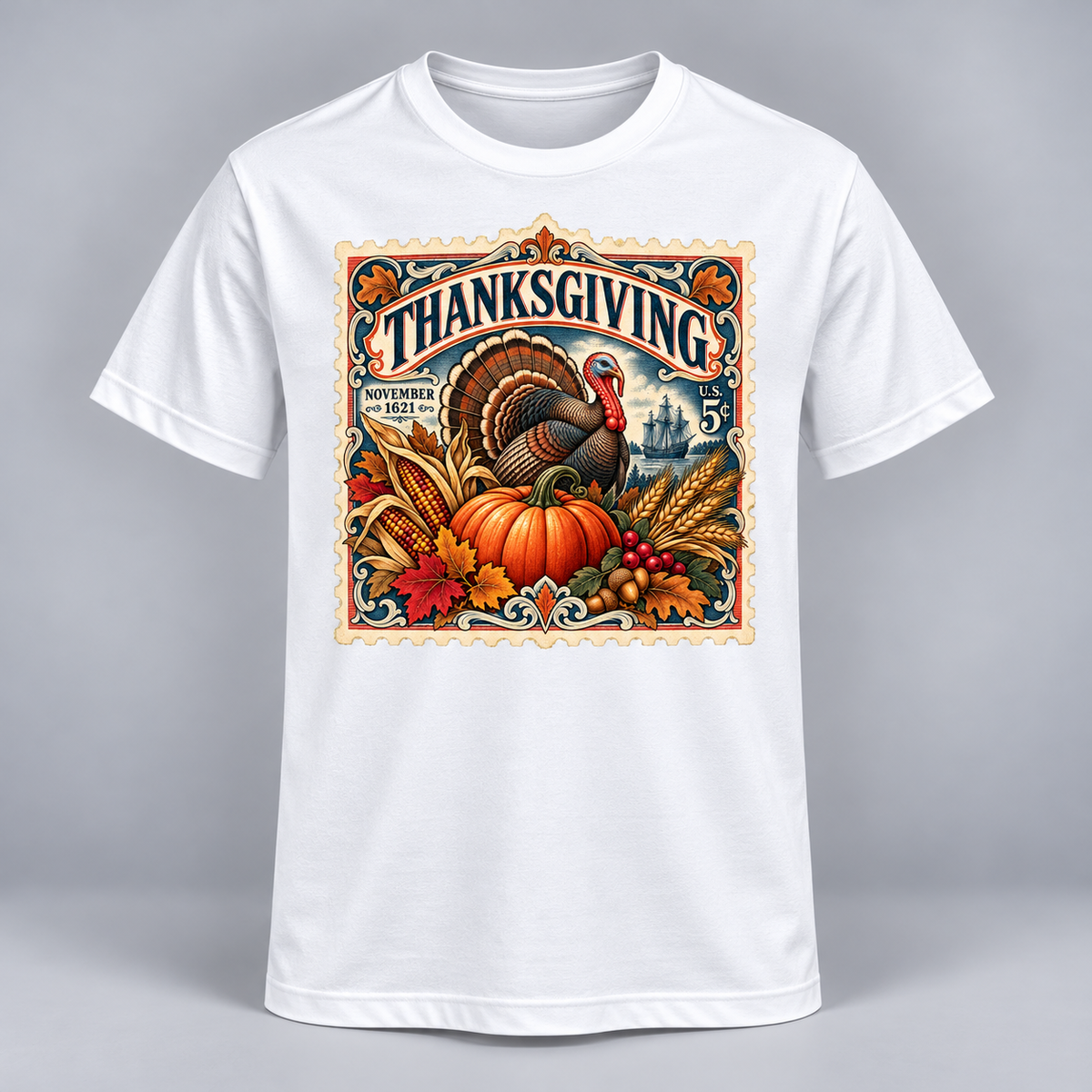 Thanksgiving - Vintage Pilgrim Harvest