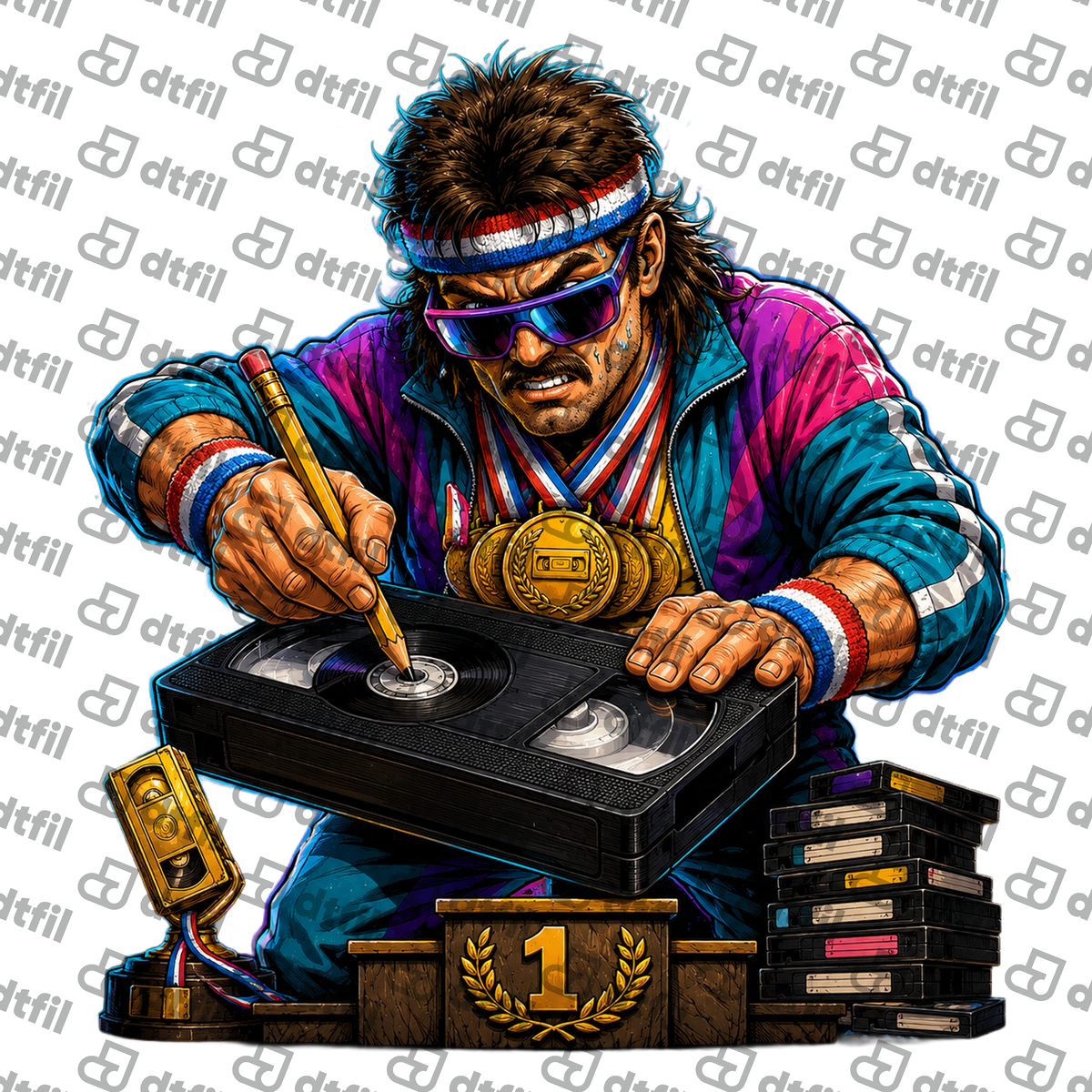 Retro & Vintage - VHS Tape Champion 80s Legend